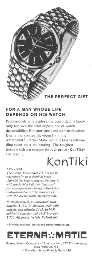 1958 Eterna KonTiki Advertisement (Image courtesy of Magazine-Advertisements)