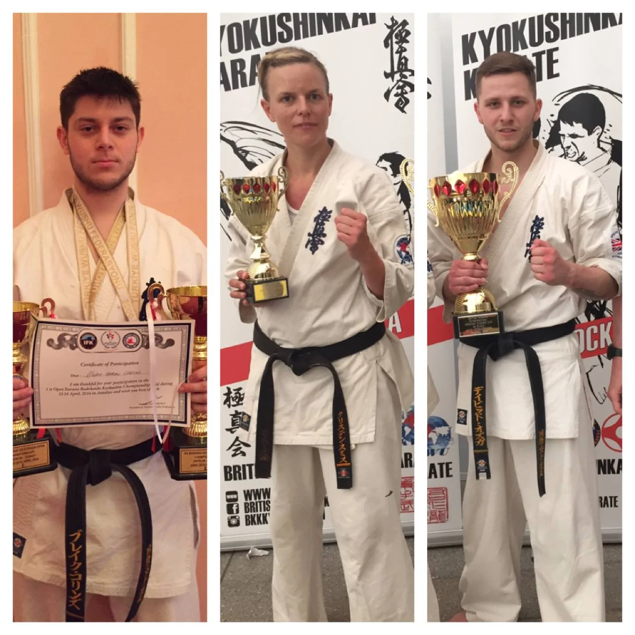 BKK Crawley have three fighters: Former Open LW Champion Dawid Ozga Mens MW SENI West Europe Champion 2016 Scottish Open Champion 2016 BKK English Open Champion 2015 Kirsten Galatius Smith SENI West Europe 2016 3rd place KWU World Championships 2015 3rd place French Open Shinkyokushin 2015 3rd place Blake Collins Mens MW Eurasia Cup 2016 3rd place Scottish Open 2016 3rd place