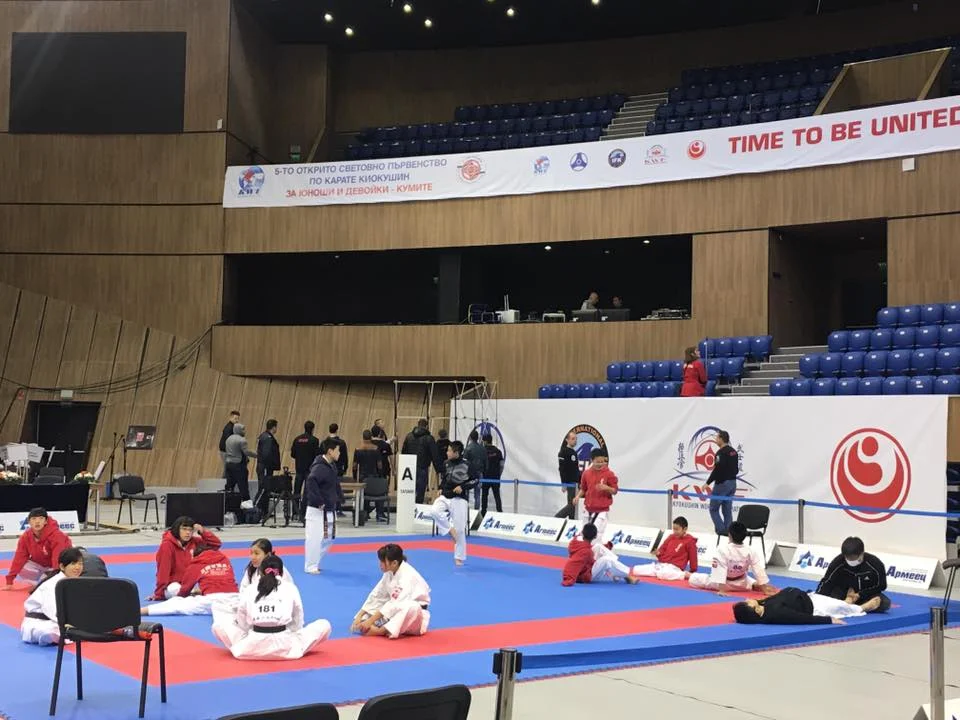 Some of Team Japan warming up early on Day Two