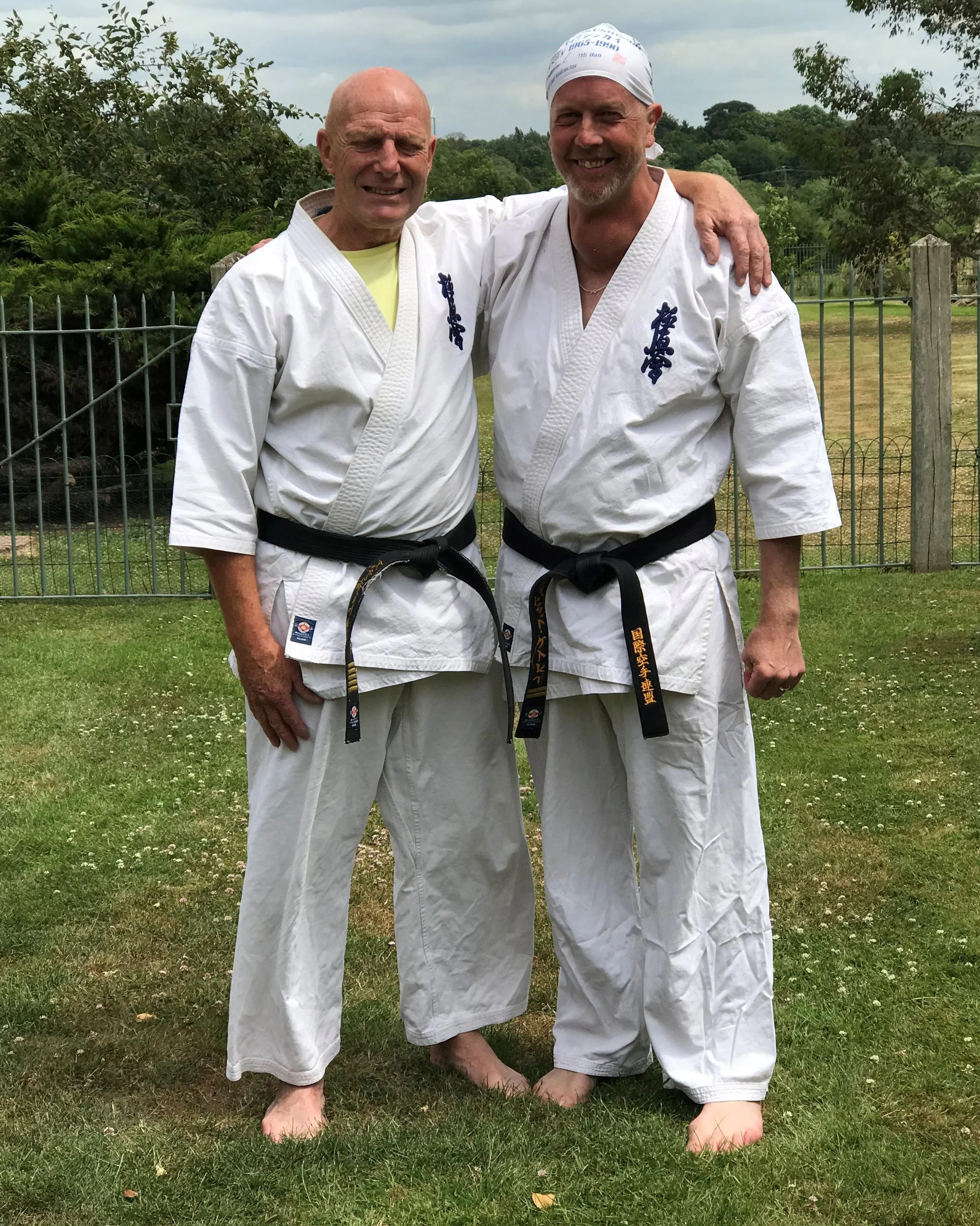 Senpai Dave pictured here at his last training session with Shihan Stuart Wright.