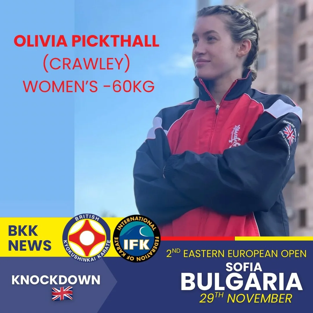 Olivia Pickthall (Crawley) will be representing GB Knockdown 🇬🇧 at the 2nd Eastern European Open this weekend in Sofia.

We wish her luck and success.

#bkkkyokushinkai #ifkkyokushin #knockdown #karate