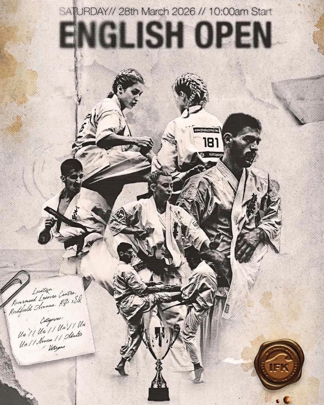 Your final call‼️

Entries for the English Open close tonight. 

Please complete any outstanding steps on SmoothComp, including submitting your forms before 24th March, and declaring your coaches.

For further information, please look at British Kara