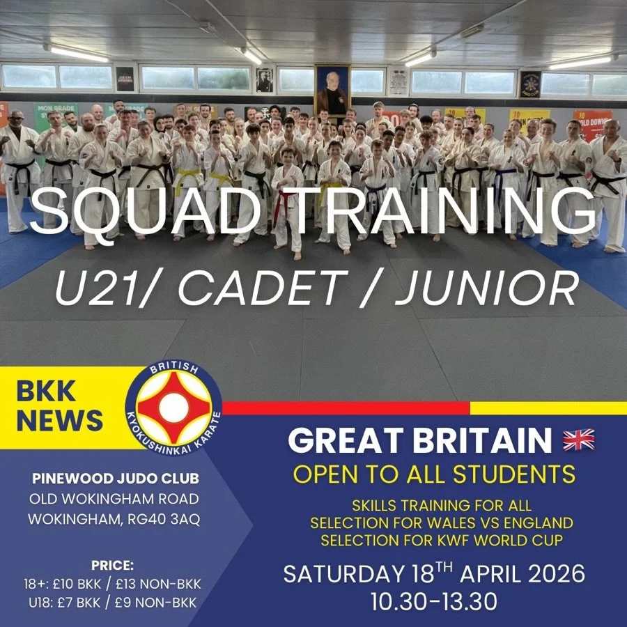 GB 🇬🇧 U21/ Cadet/ Junior Training

Saturday 18th April @ Pinewood Judo Club

Open session building on from the English Open incorporating selection event for England vs Wales, and KWF World Cup.

#bkkkyokushinkai #ifkkyokushin #fullcontact #karate