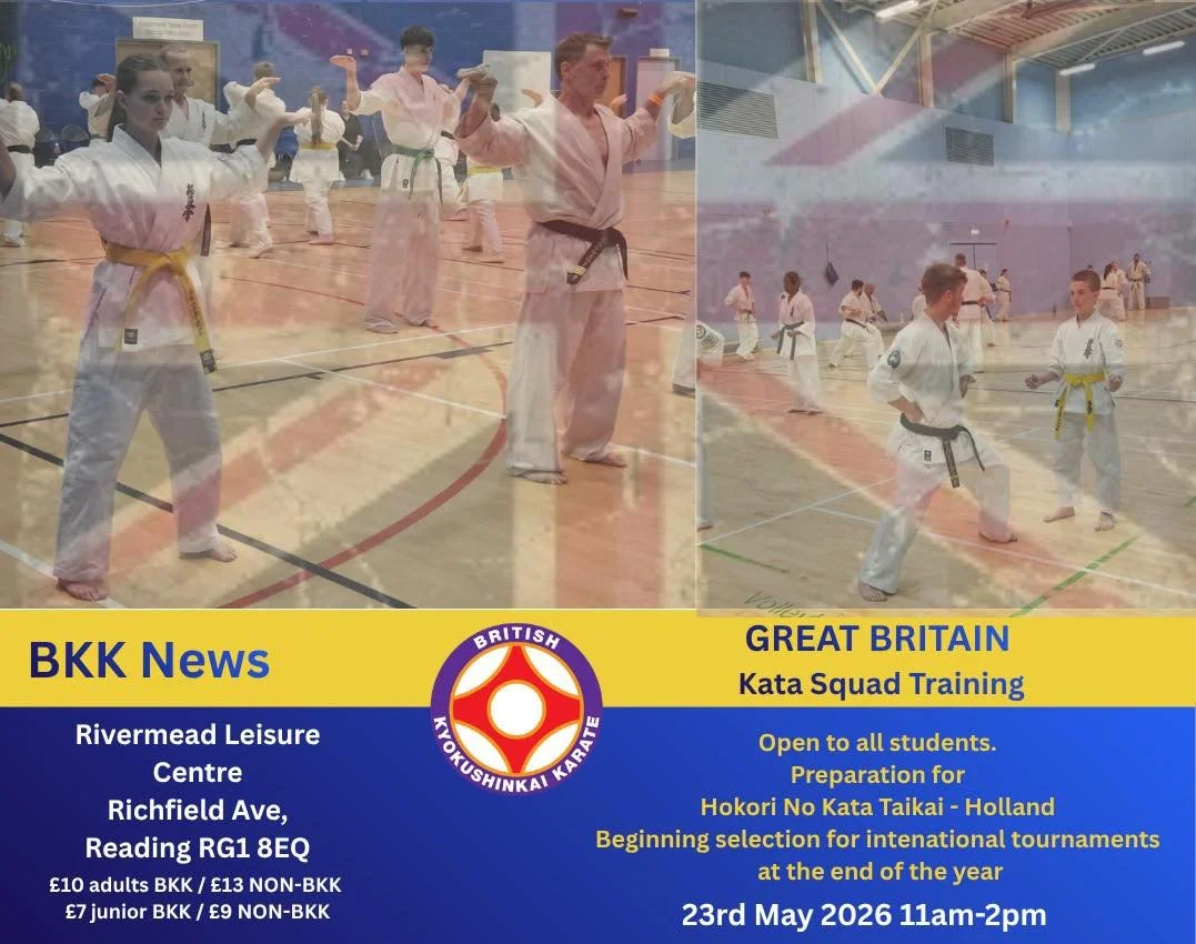 A reminder that the next Kata Squad Training will take place on 23rd May, 11:00-14:00, in Reading. Please see the details on the poster. 🥋

#BKK #bkkkyokushinkai #kyokushin #ifkkyokushin #karate #strengthinunity