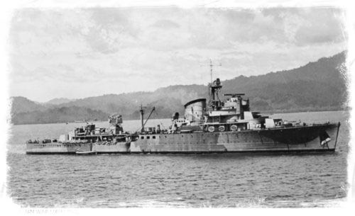 The HNLMS Tromp Before Sustaining Damage in the Battle at Badung Strait