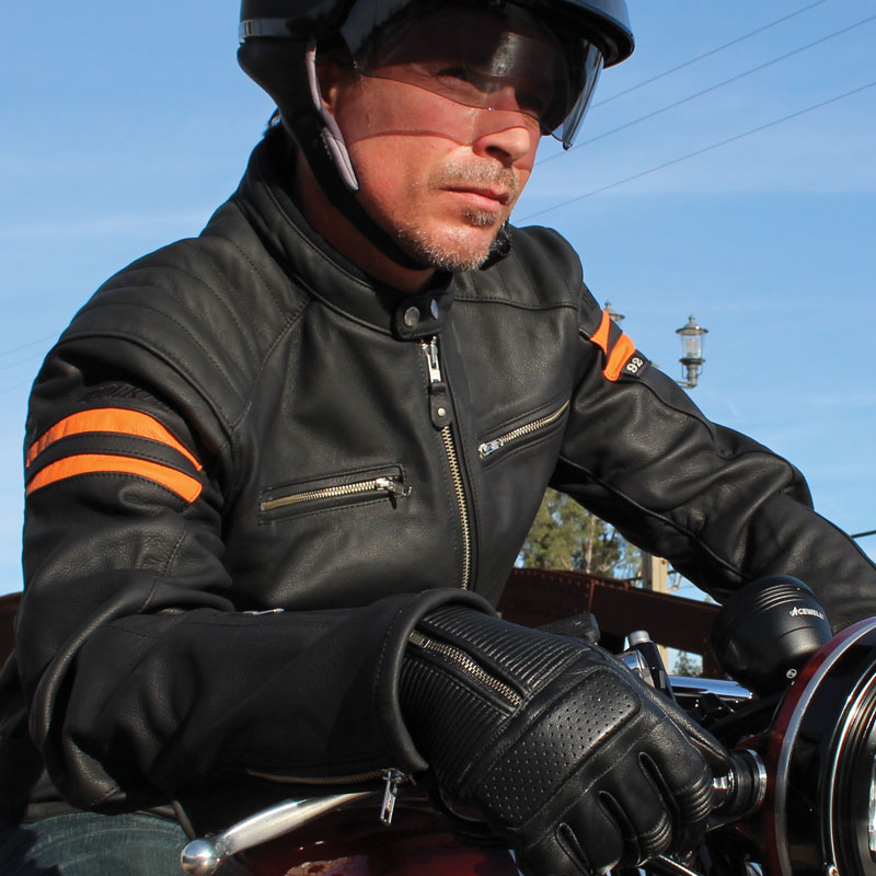 Joe Rocket Classic 92 Mens Leather On-Road Motorcycle Jacket Small Black/Orange