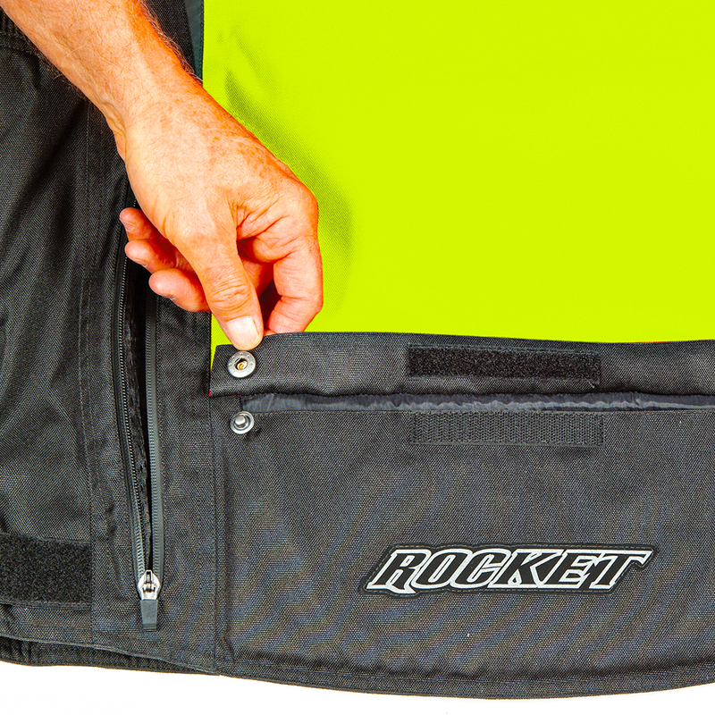 5. Large padded lower back storage pocket with hook and loop snap closure