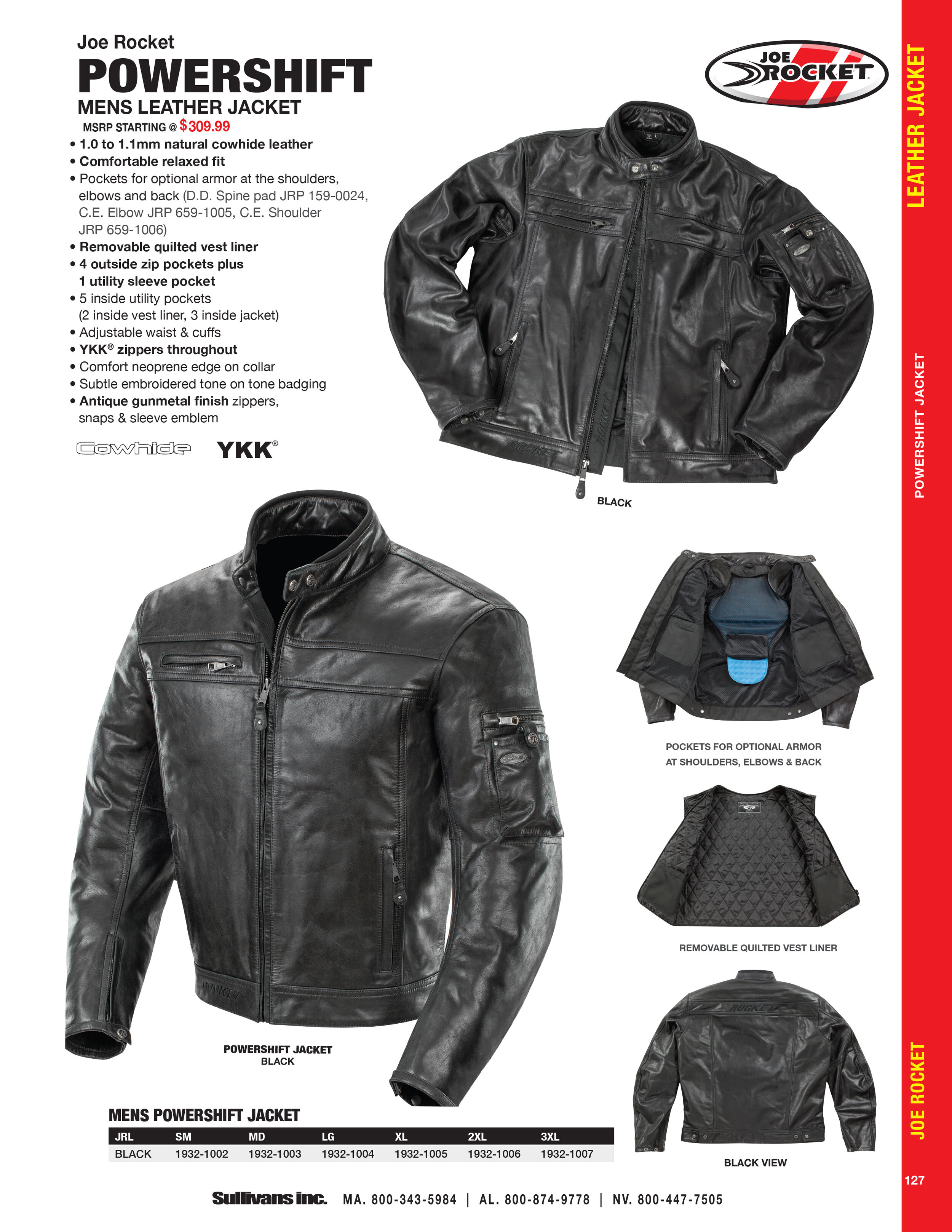 Black Sm Joe Rocket Mens Jacket