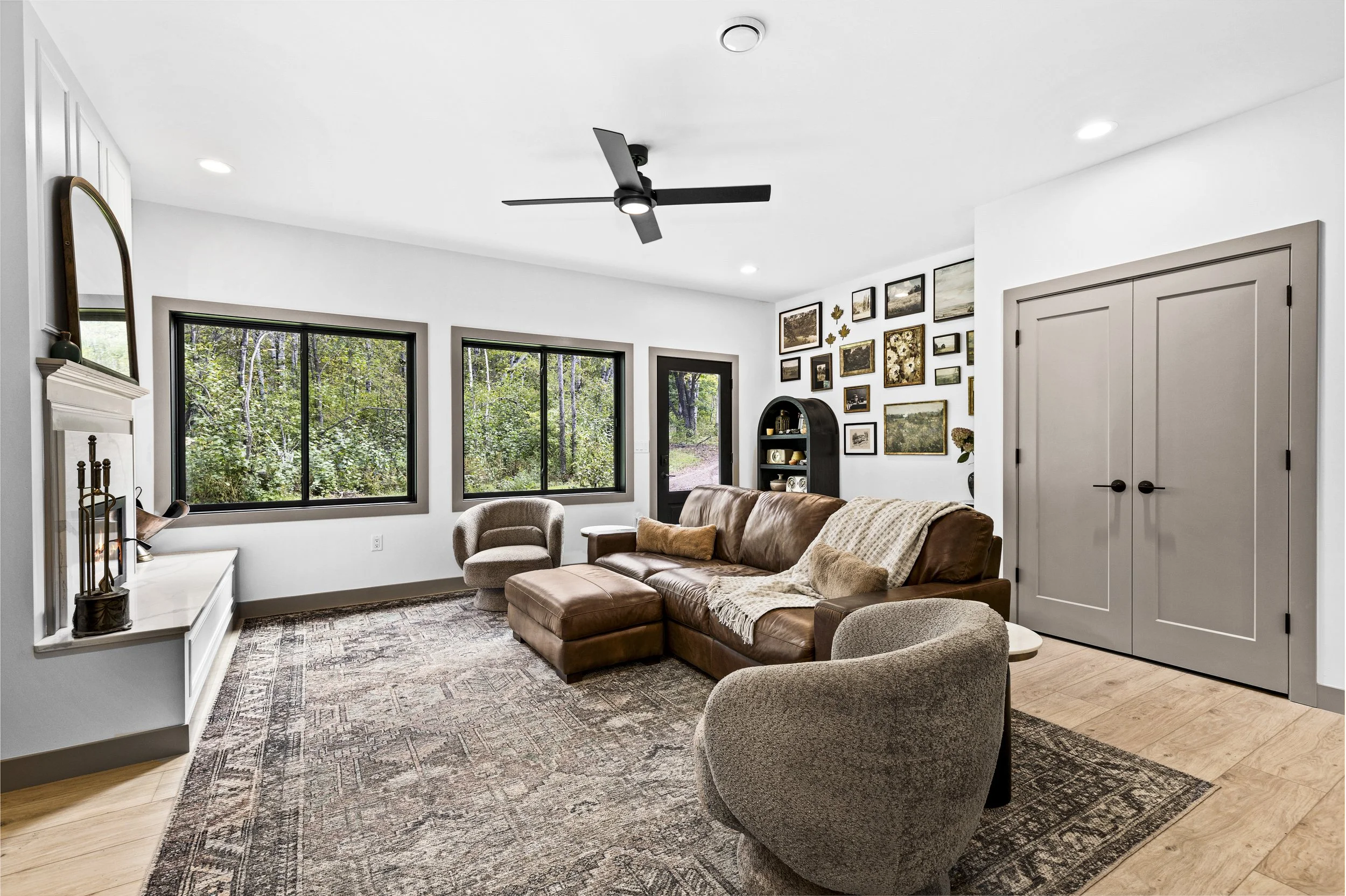 Bright and inviting living room professionally photographed for a real estate listing in Duluth, Minnesota.