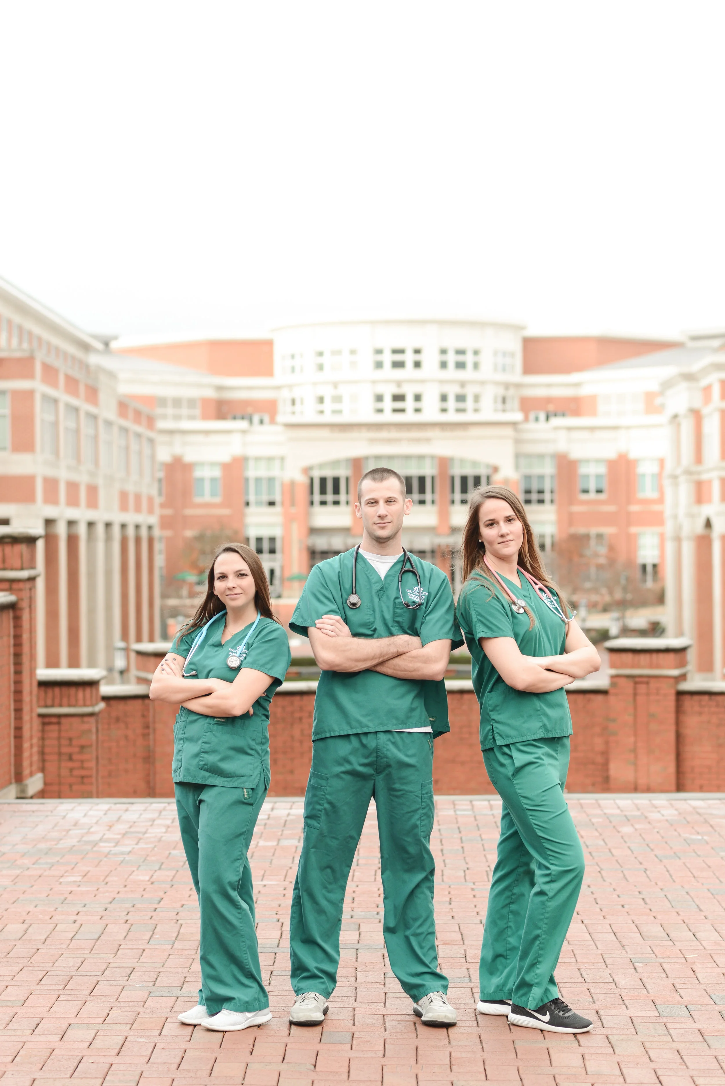 Sarah + Graham + Ashley | School of Nursing Themed Graduation Portraits | UNC Charlotte | Charlotte, NC