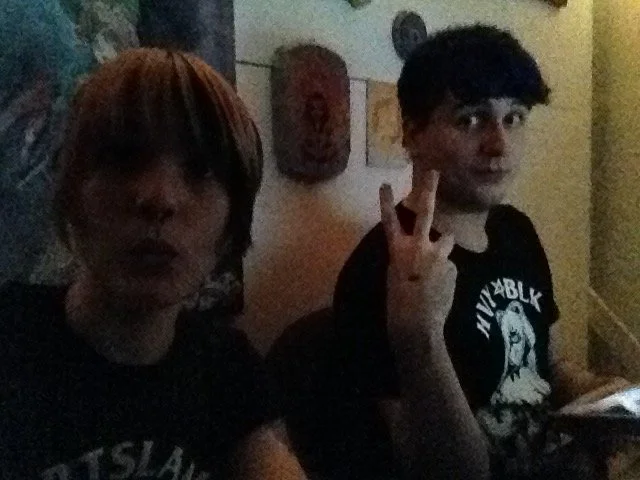 A photo of Julius and Mae the night of the opening