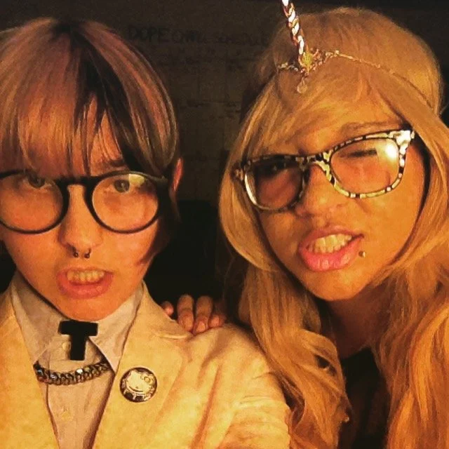 A photo of Julius and Melon Meringue the night of the opening