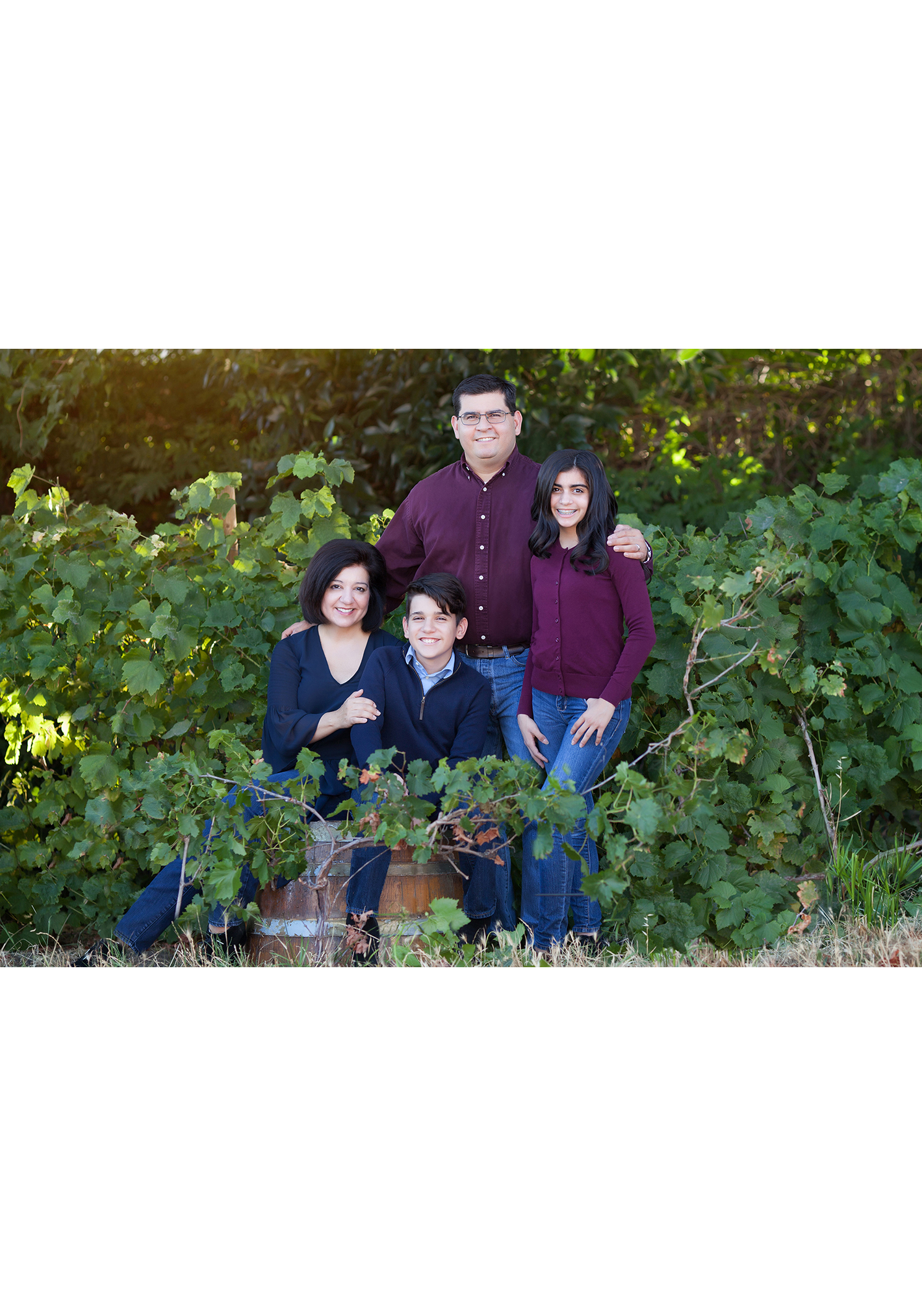 wine country family portraits outdoors