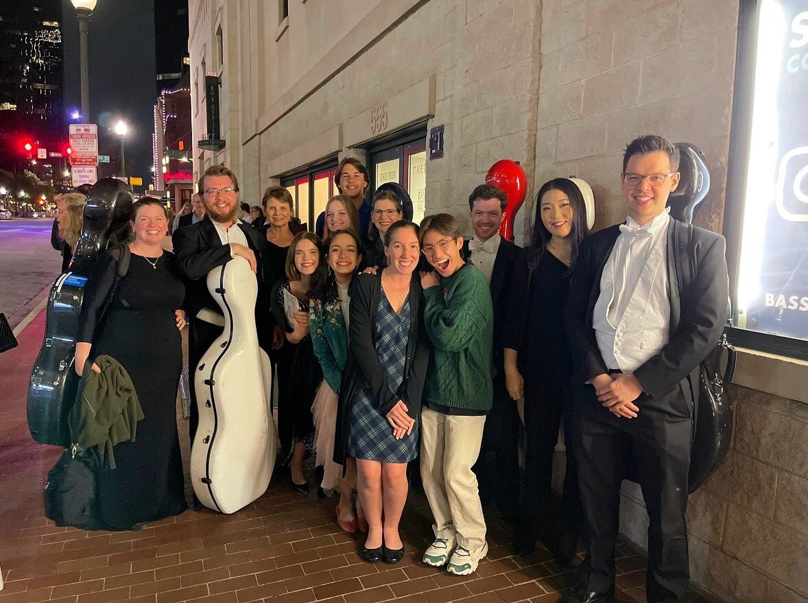 The @ftworthsymphony orchestra and the @martinorchestras have always had strong ties, especially our cello sections! So glad we support each other.