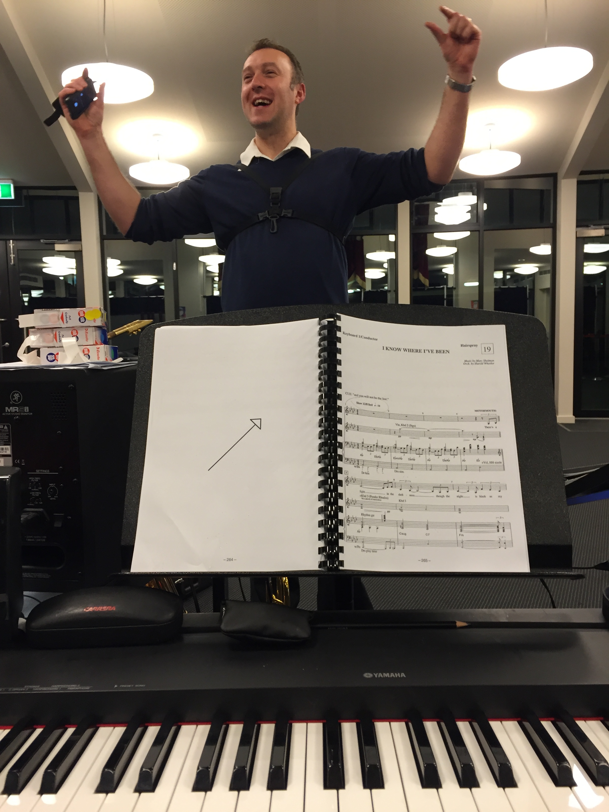 Musical Director, Simon Greatwood in action for Hairspray. Image: © Jasen Scott, 2016.