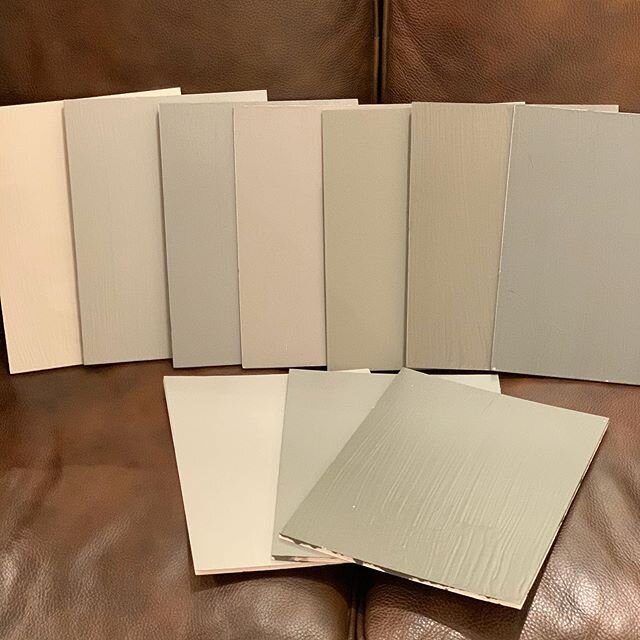 &ldquo;Fifty shades of grey&rdquo;?? Ok... only 10..Choosing exterior paint colors for a client is always better when you use a large enough sample to see them side by side...(Instead of a 2&rdquo; square sample of the fan deck) ..Yes, they&rsquo;re 