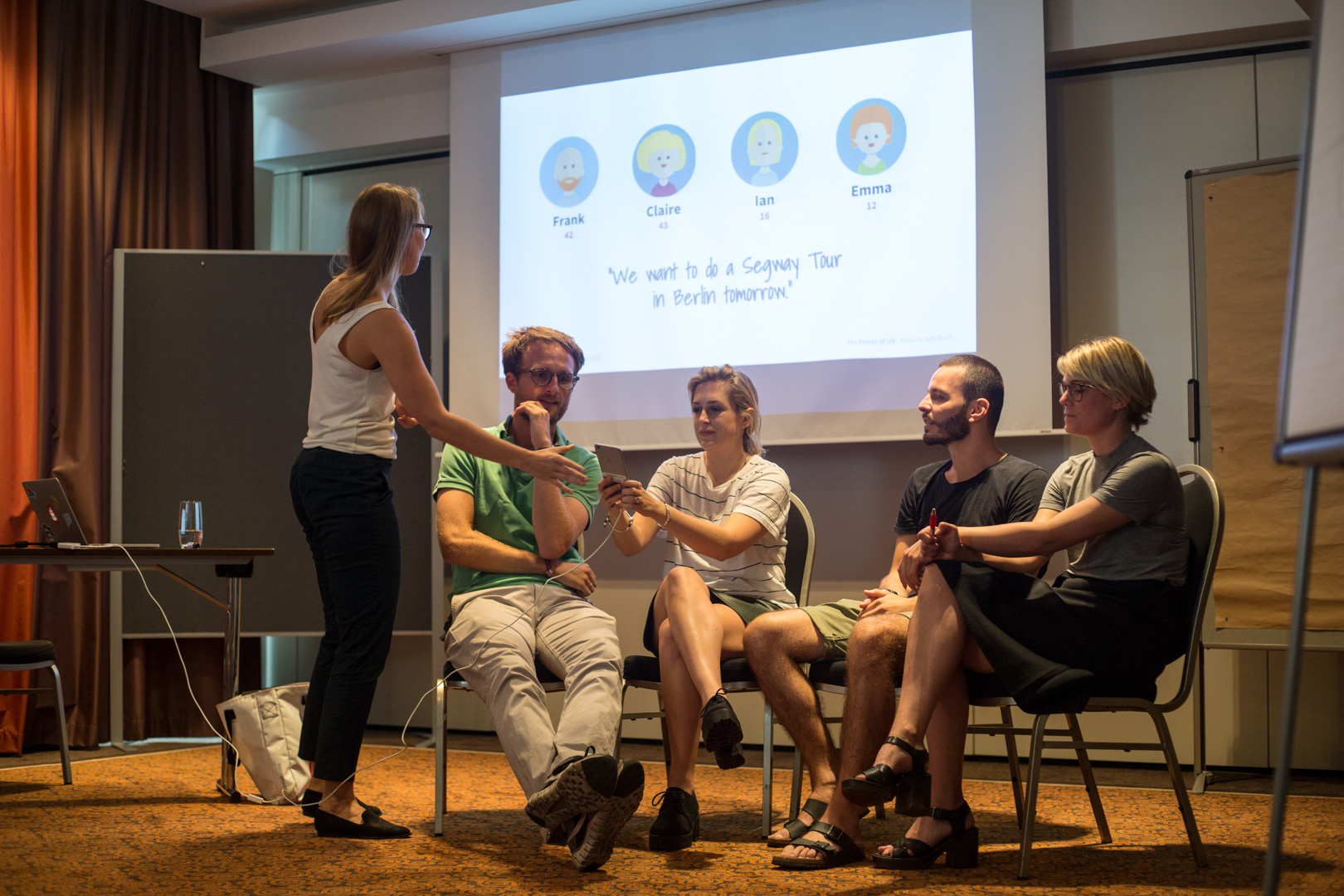 Understanding our customers is key — Sales Mangers slipping into the roles of our customers at the “Power of UX" workshop with Designer Marlene