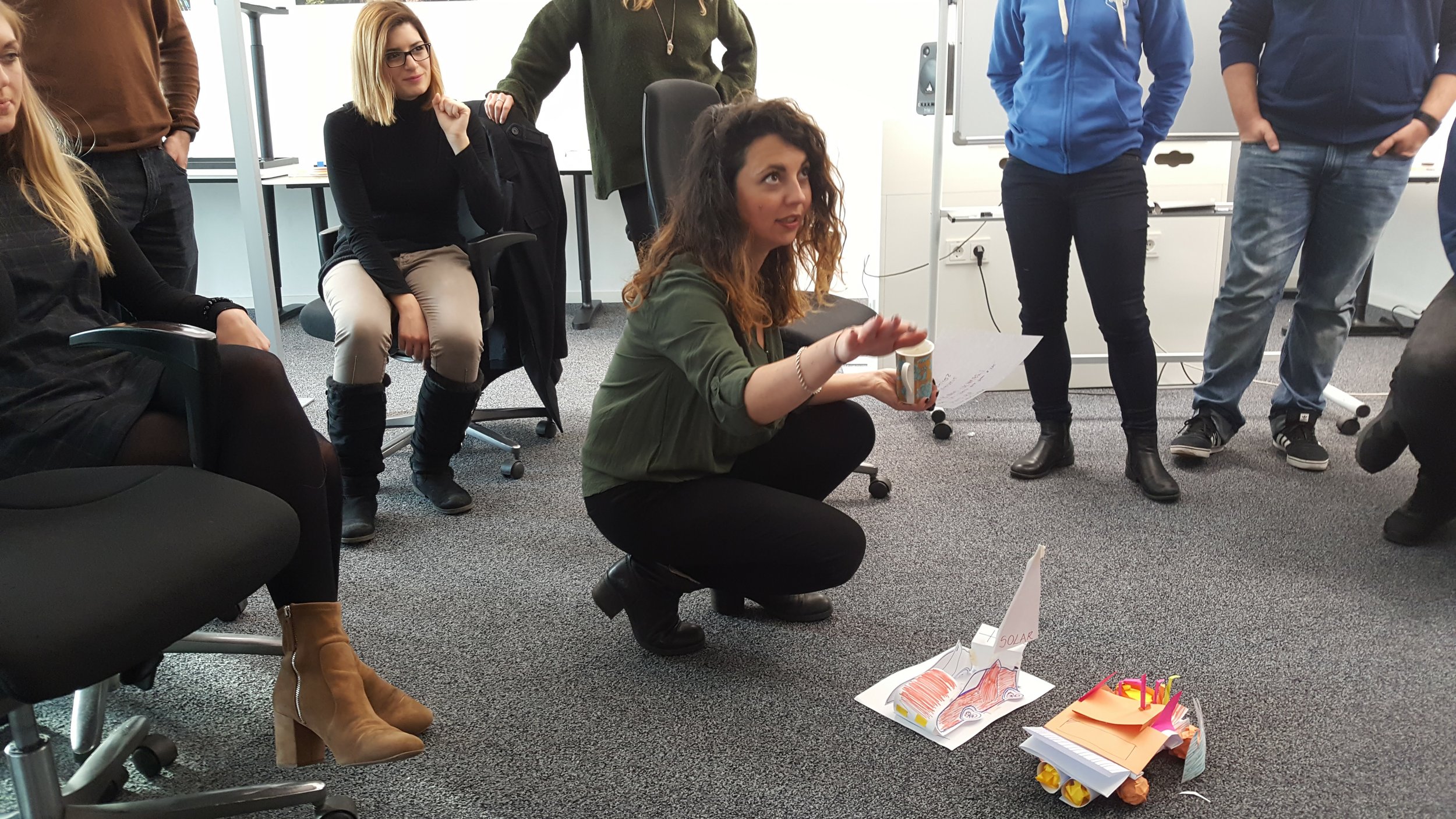 Explaining the nuances of embracing change during the warm-up activity.