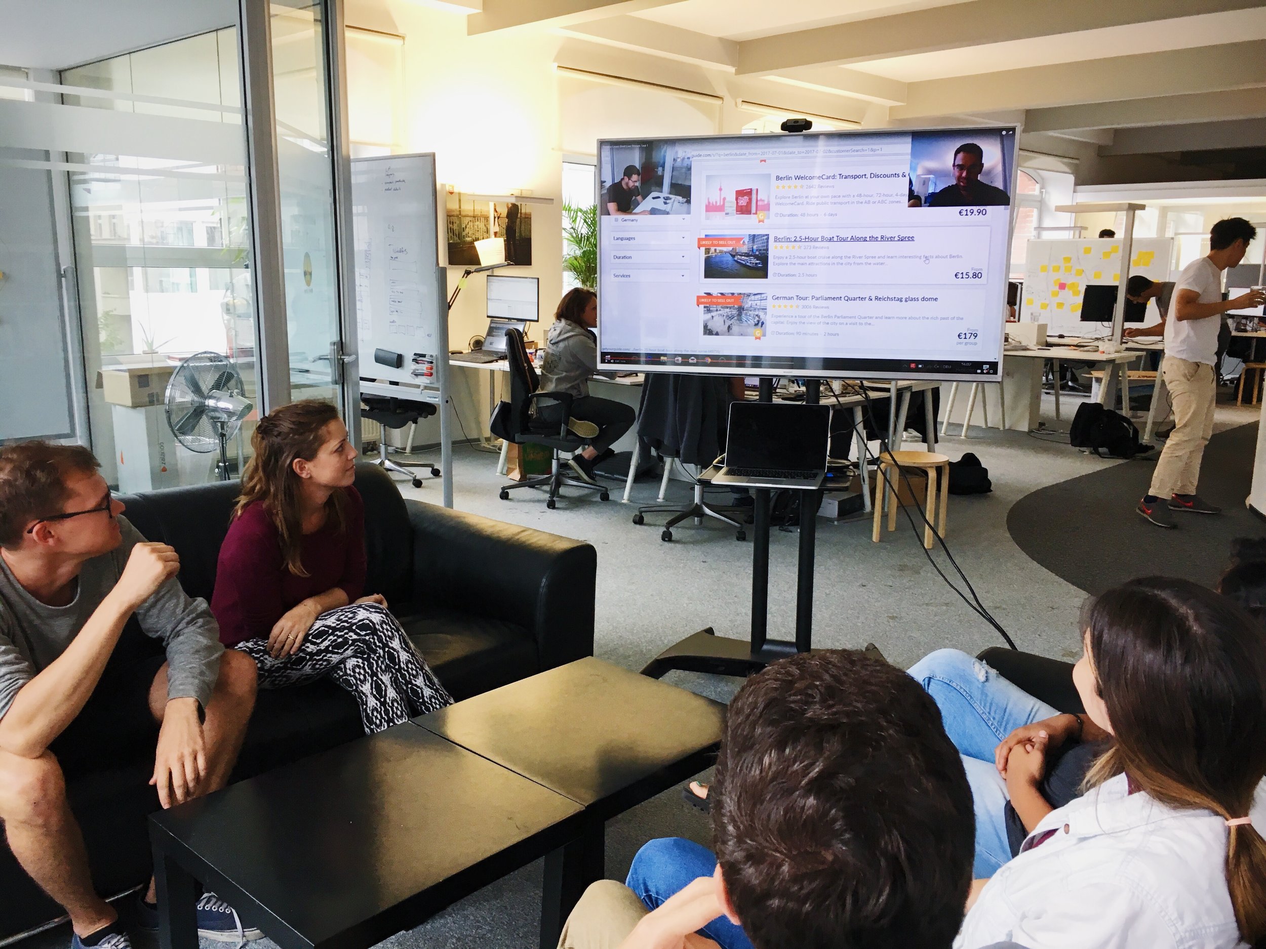 Live streaming the in-house testing session for all team members to watch.