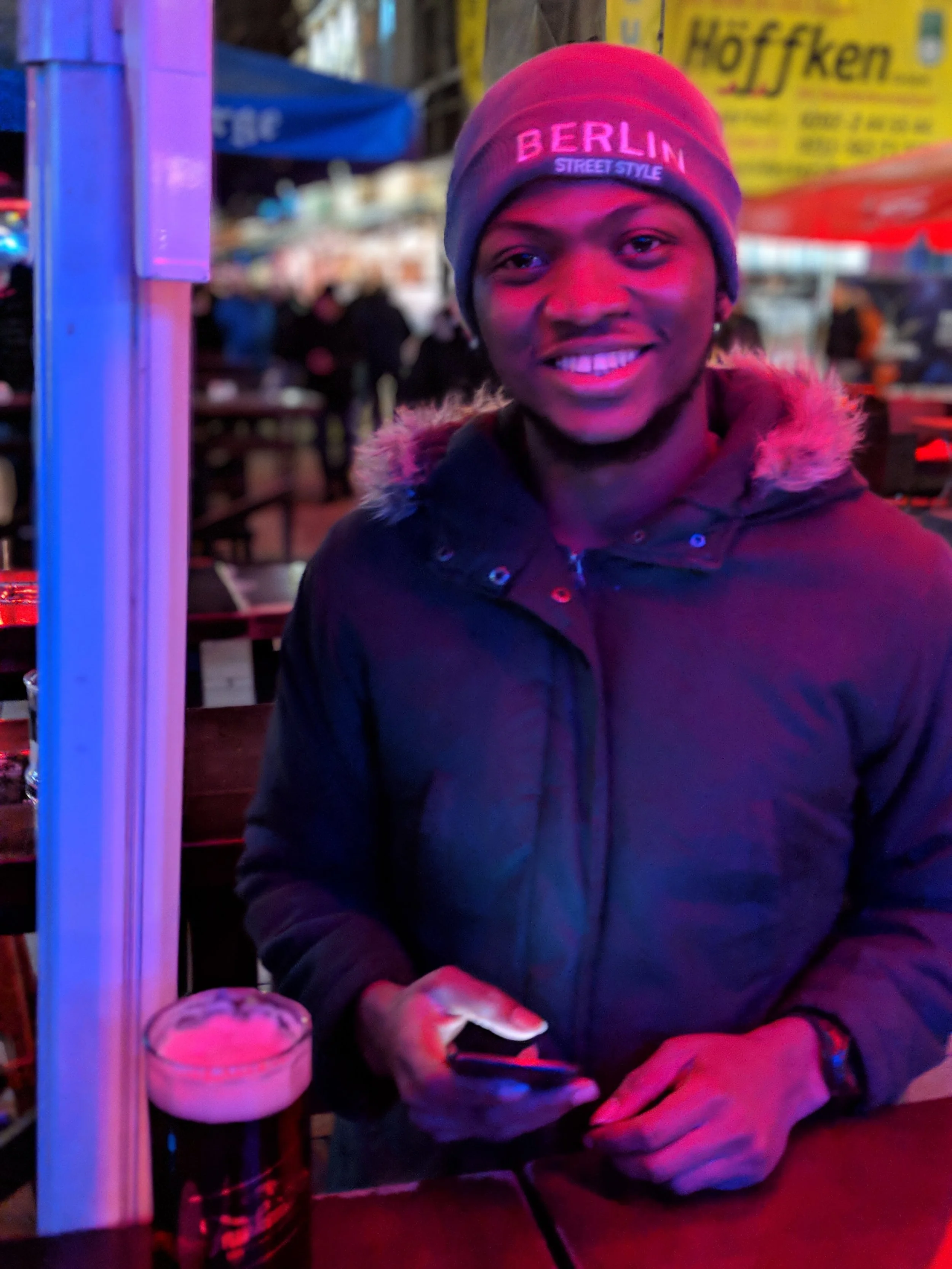 Oyewale at a local food market.