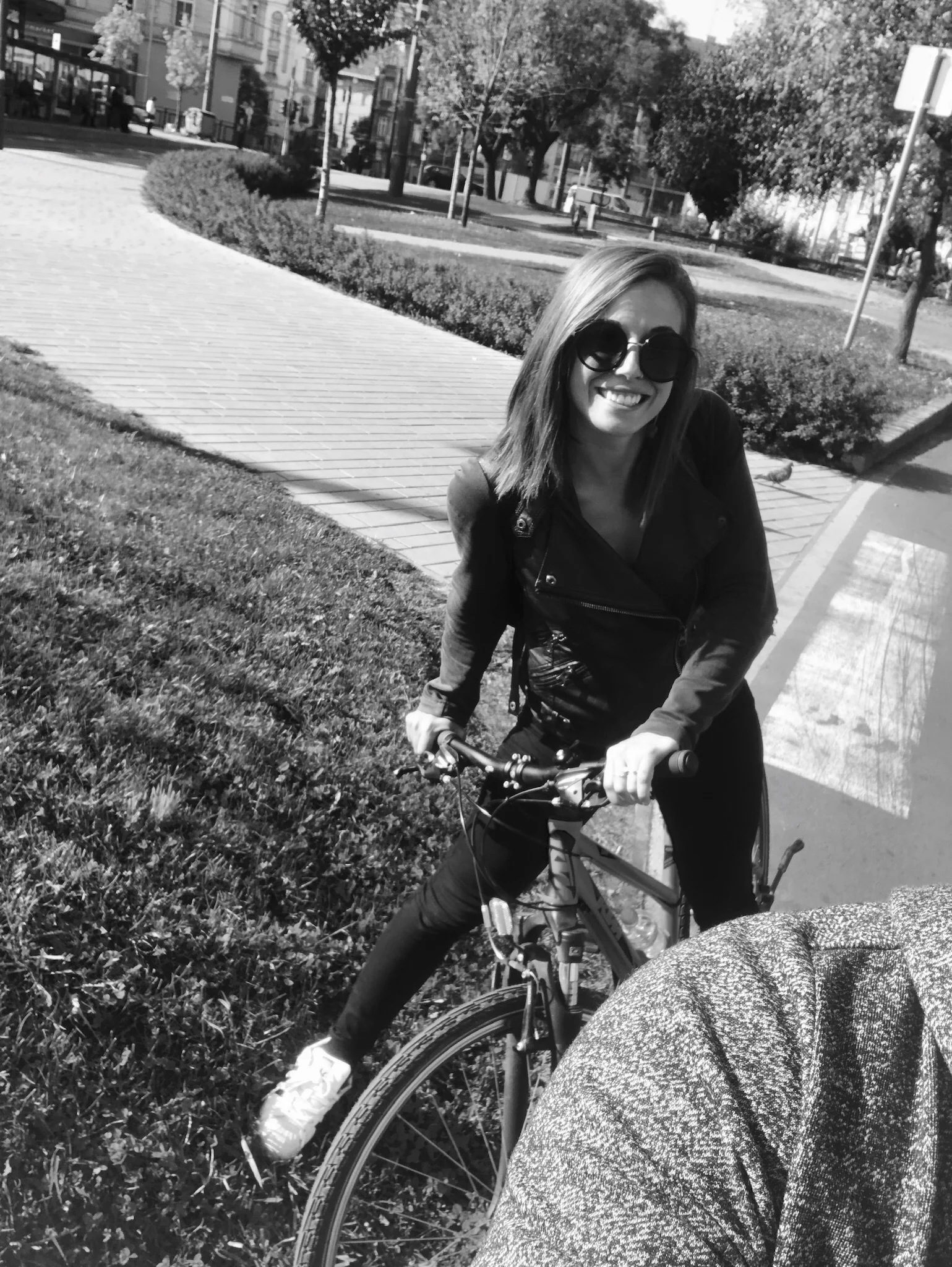 Laura enjoying a private bike tour through Budapest on a trip with her sisters.