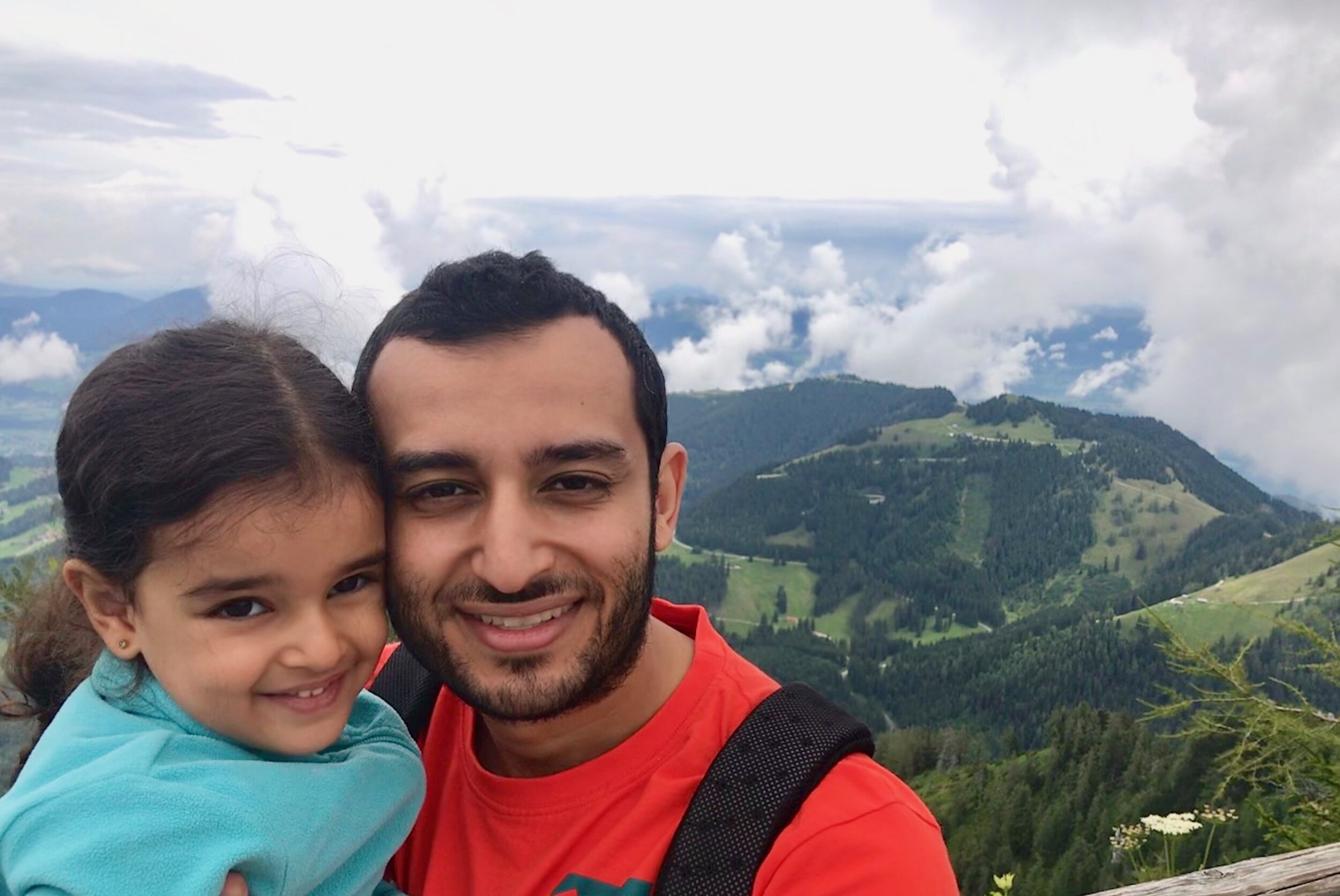 Ashraf and his daughter exploring Berchtesgaden National Park in the Alps