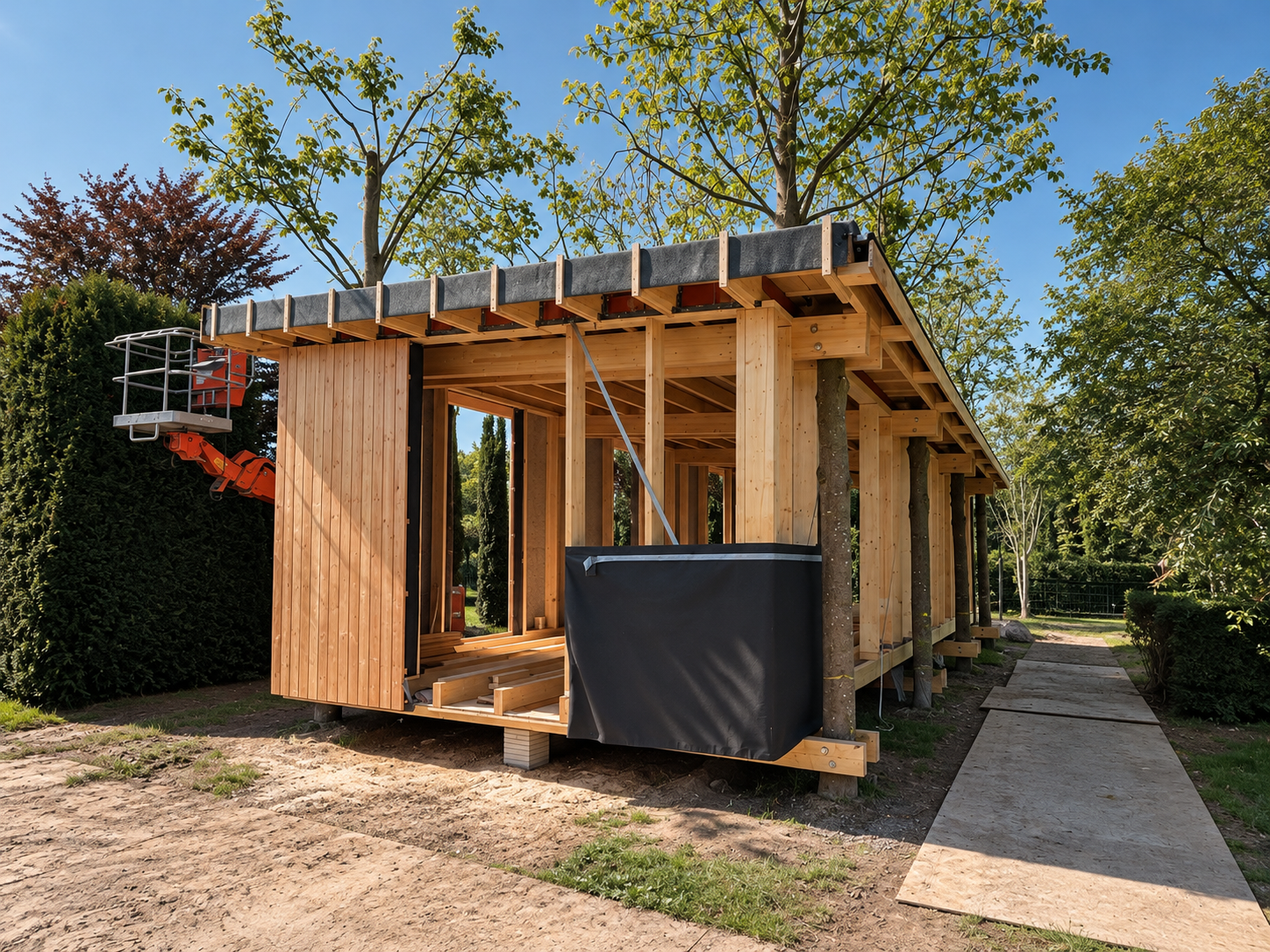 Modernes Holzpavillon im Gartenbau.png