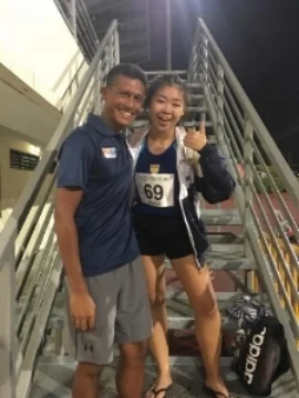 Zhu Yu with Coach Fabian after her Nationals walk.