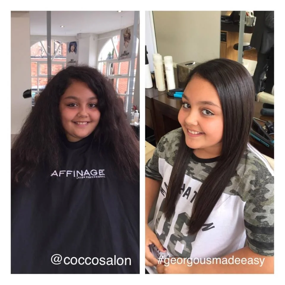  Before KeraStraight, Thick, Wild Frizzy Hair After KeraStraight