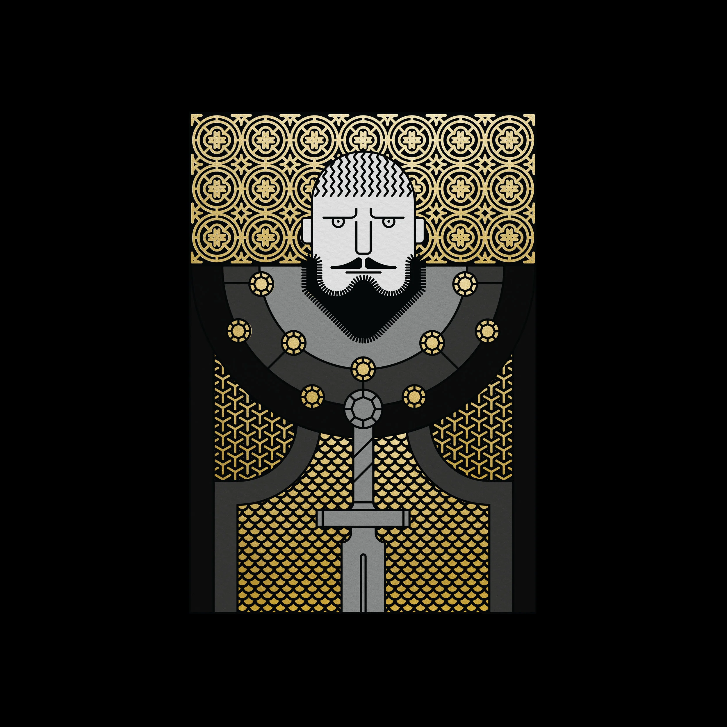 $3000 MACBETH ARTWORK | 22K LIQUID YELLOW GOLD + HAND-PAINTED
