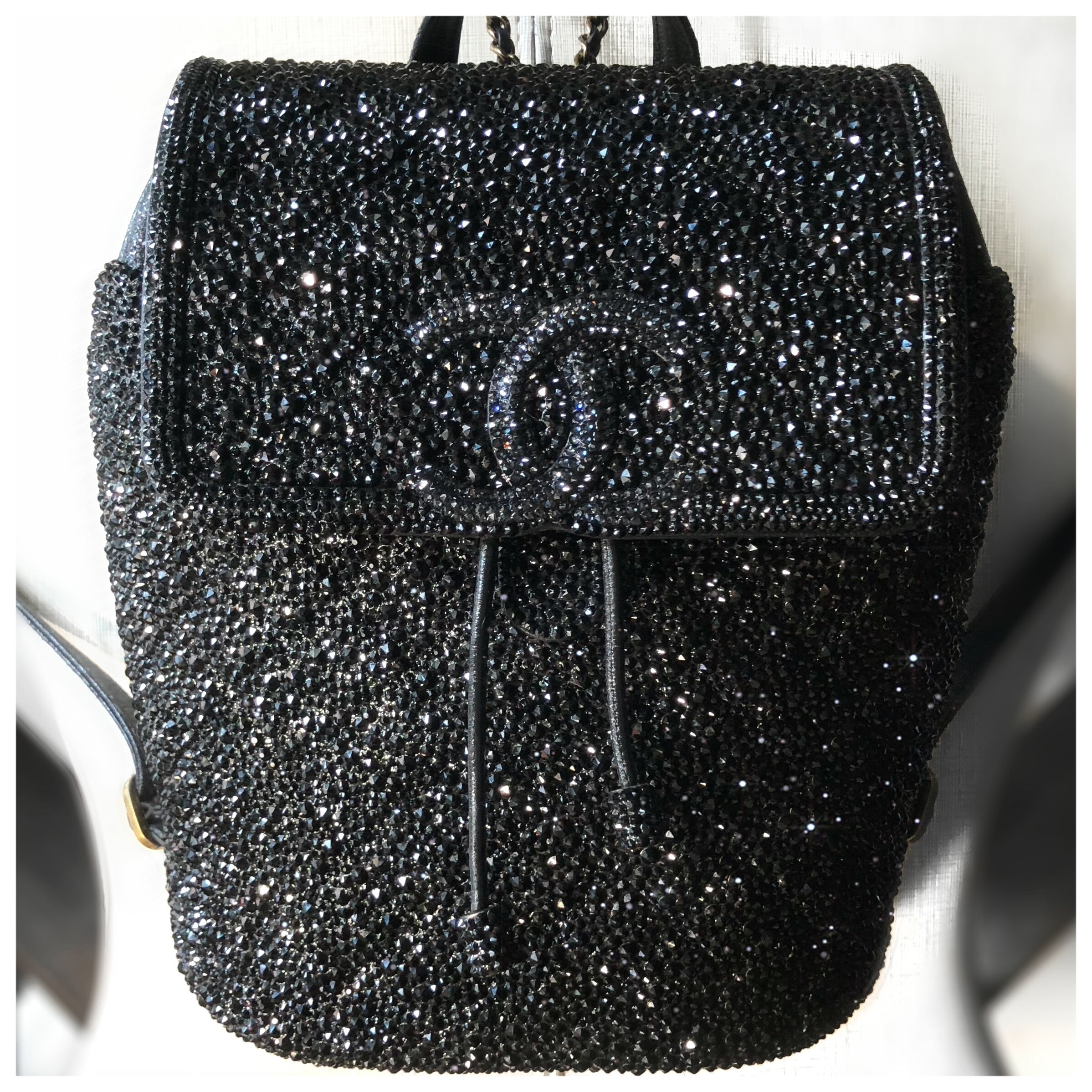 Chanel black strass Filigree backpack