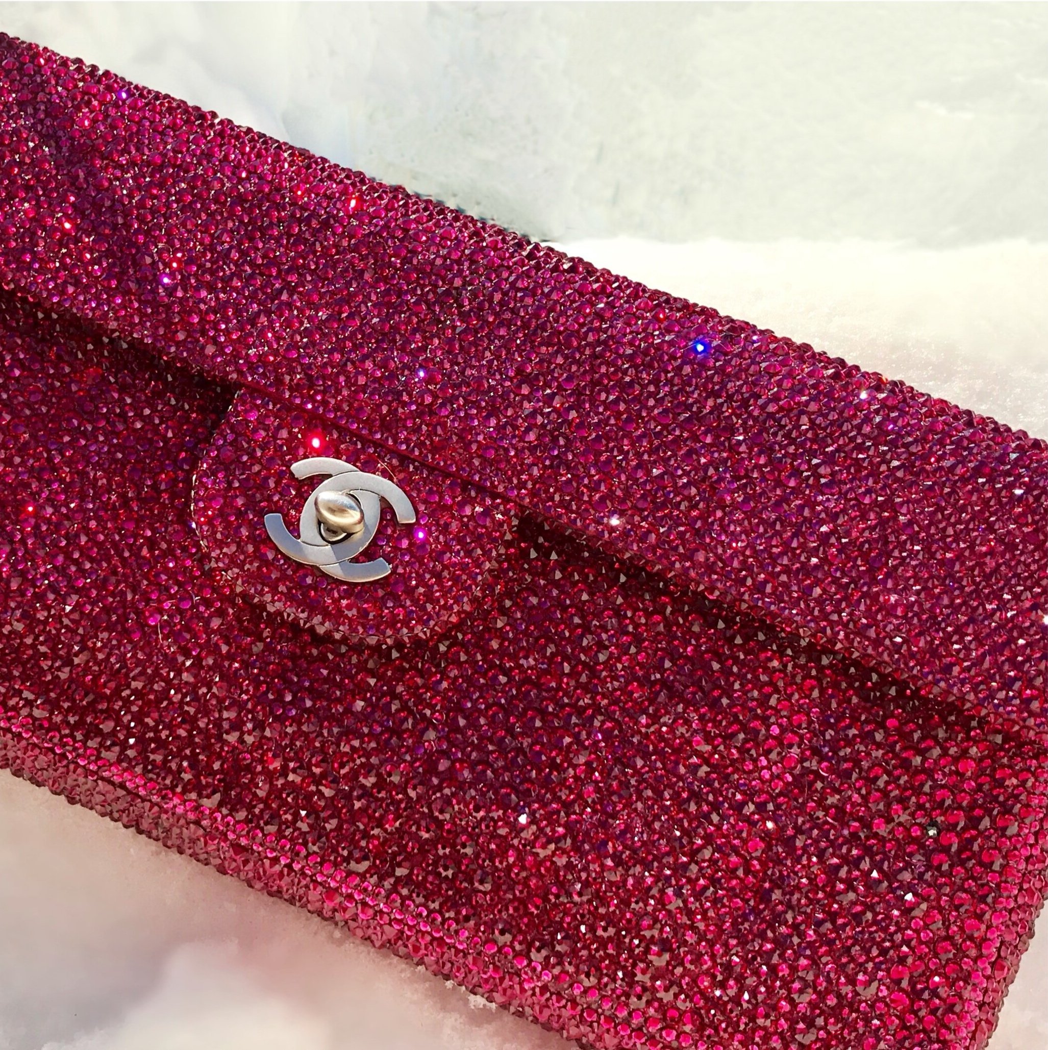 Chanel ruby crystal clutch