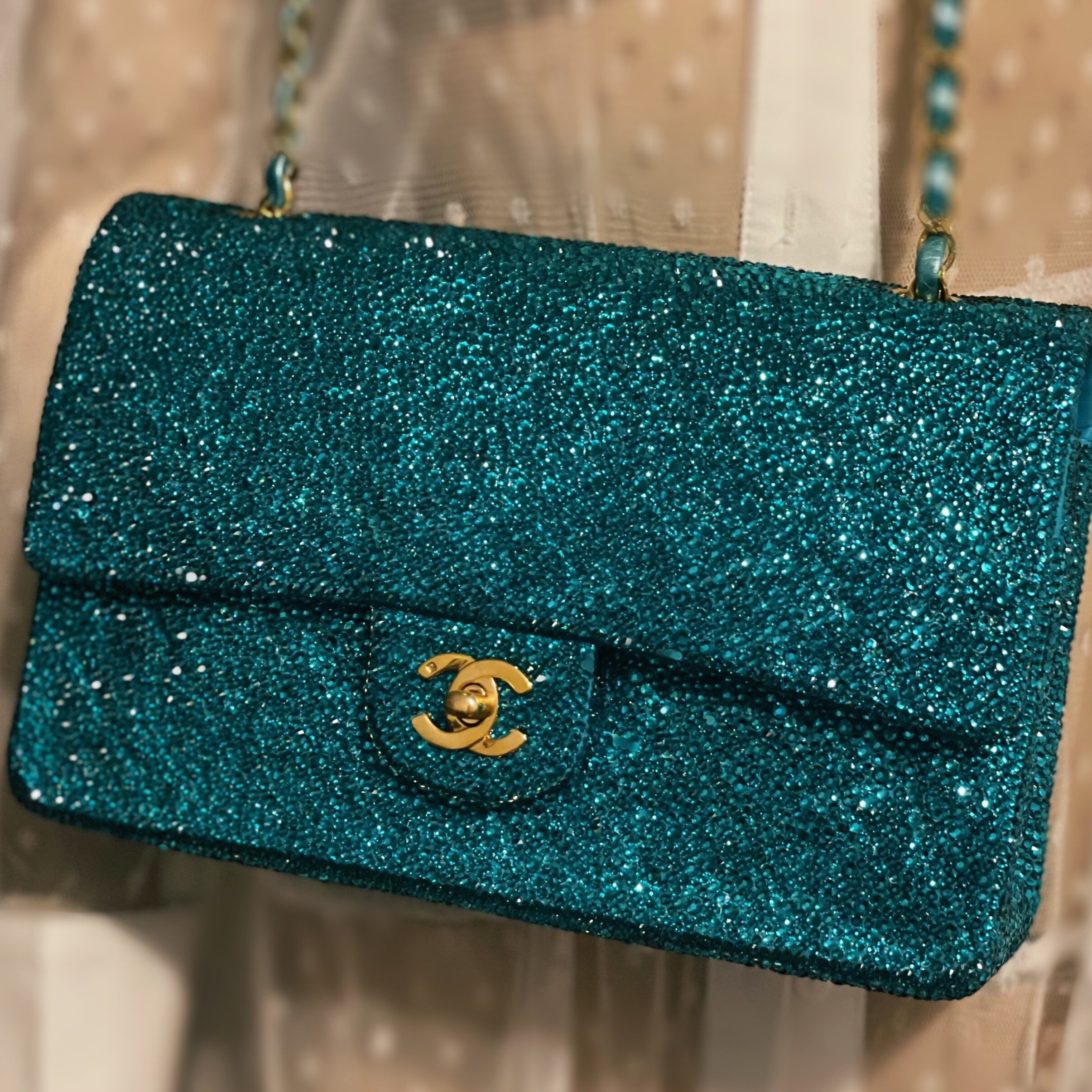 Chanel turquoise medium bag