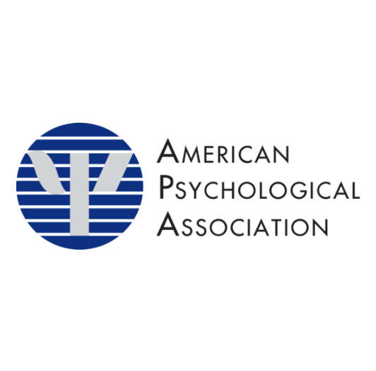 Logo of the American Psychological Association featuring a blue circle with gray 'APA' letters and the organization name to the right.