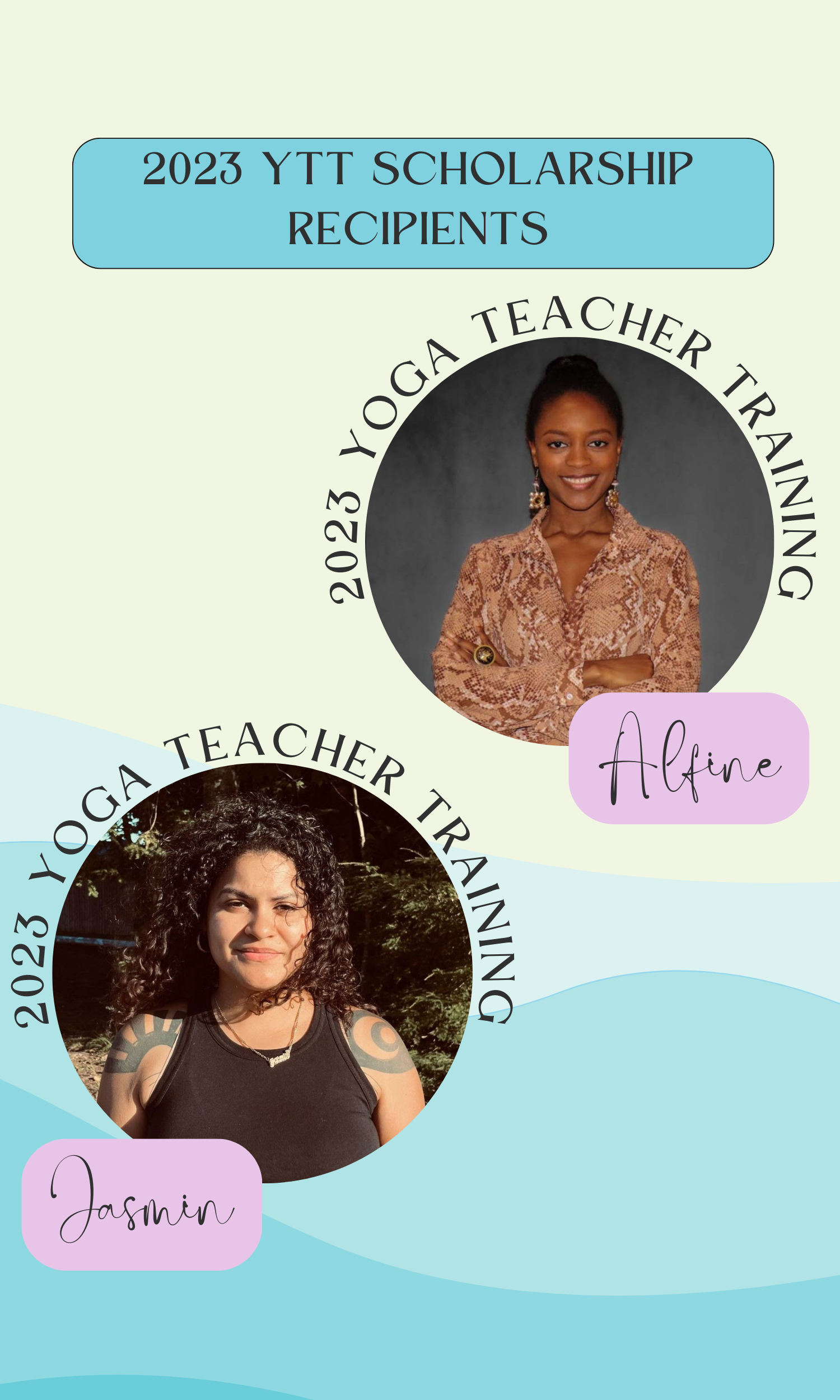 CELEBRATING SEA CHANGE YOGA'S 2023 YTT SCHOLARSHIP RECIPIENTS: ALFINE &amp; JASMINE