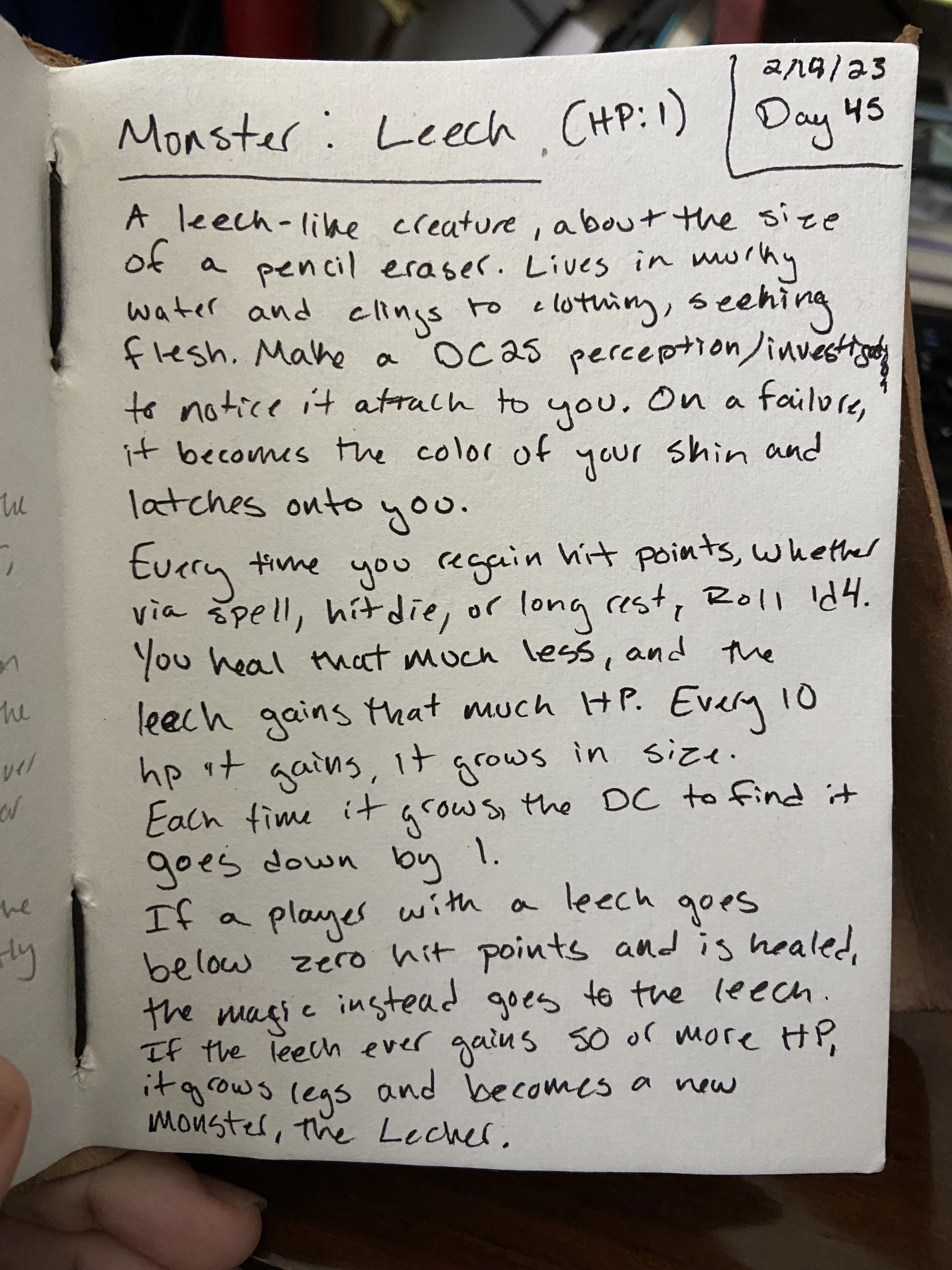 Day 45: Leech Monster
