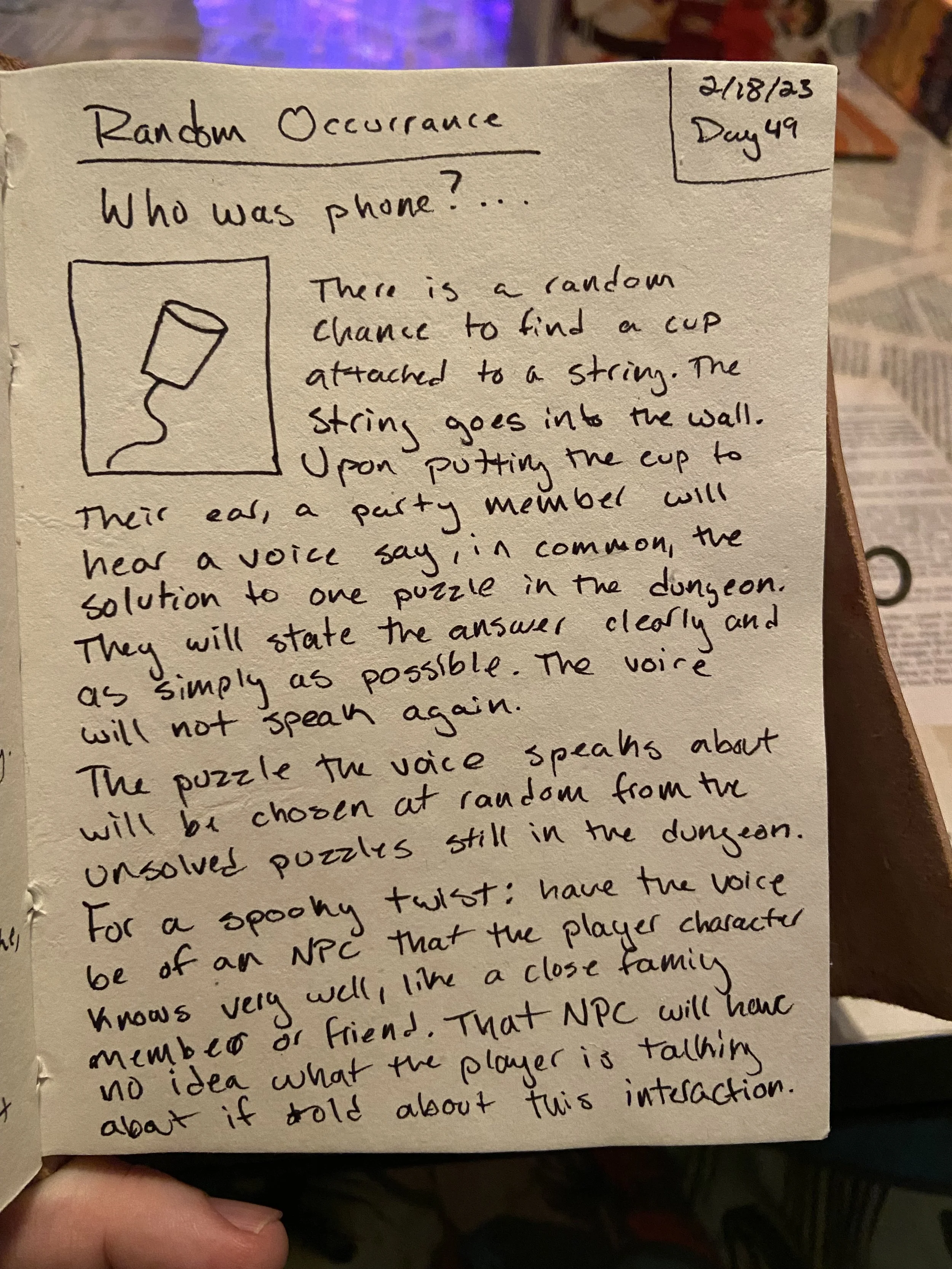 Day 49: Random Occurrence - But Who Was Phone?