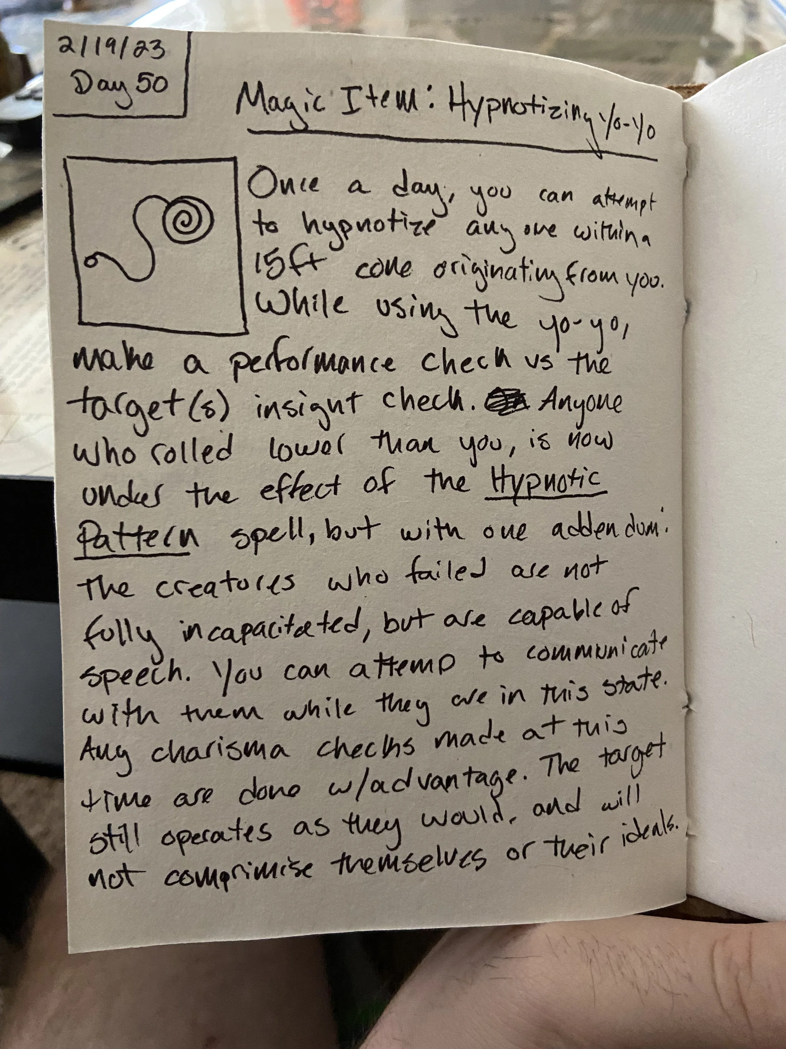 Day 50: Magic Item - Hypnotizing Yo-Yo