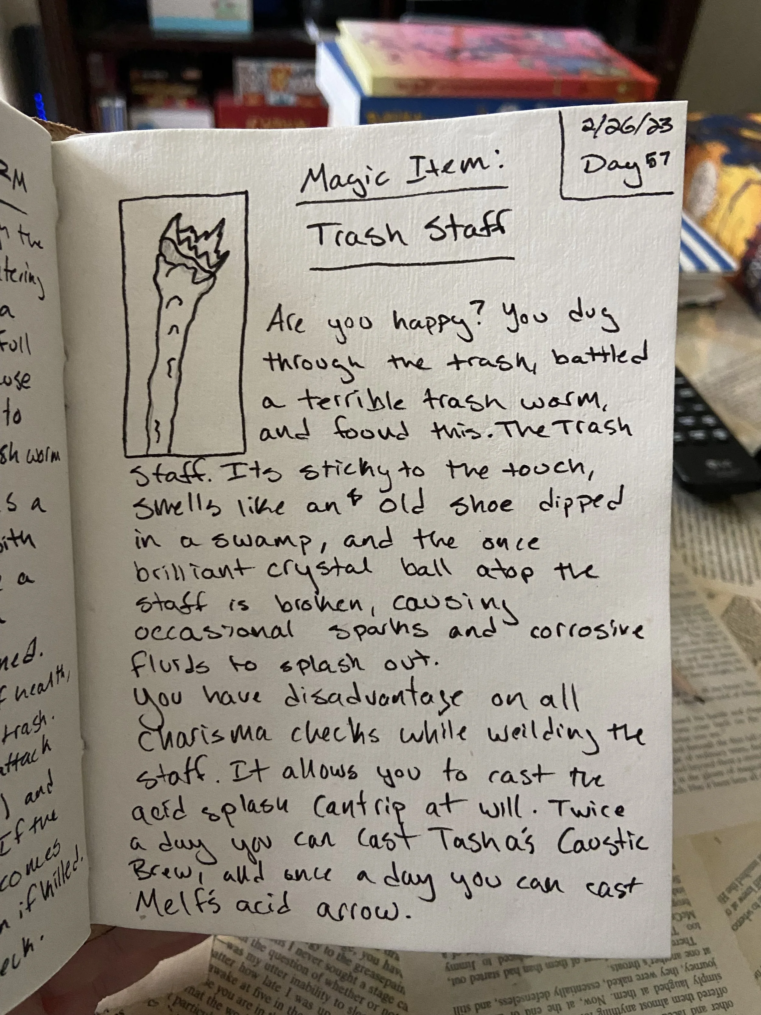 Day 57: Magic Item - Trash Staff