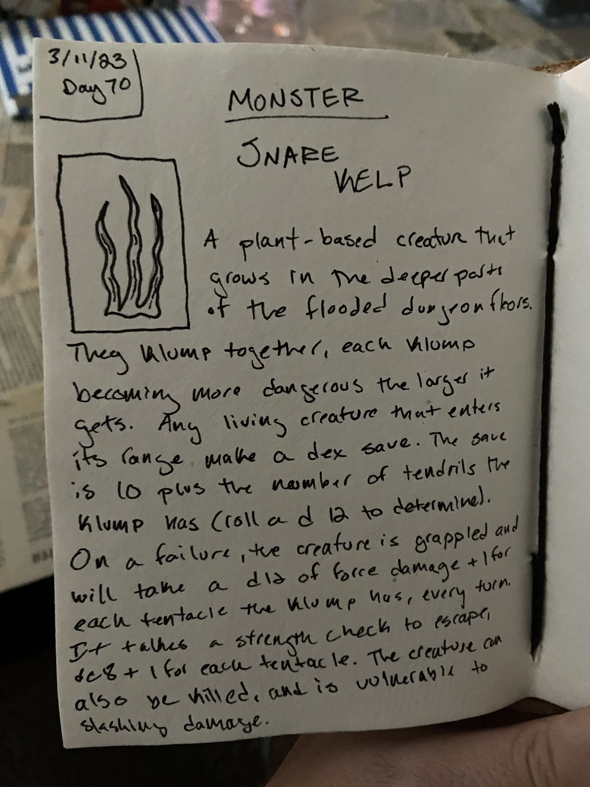 Day 70: Monster - Snare Kelp