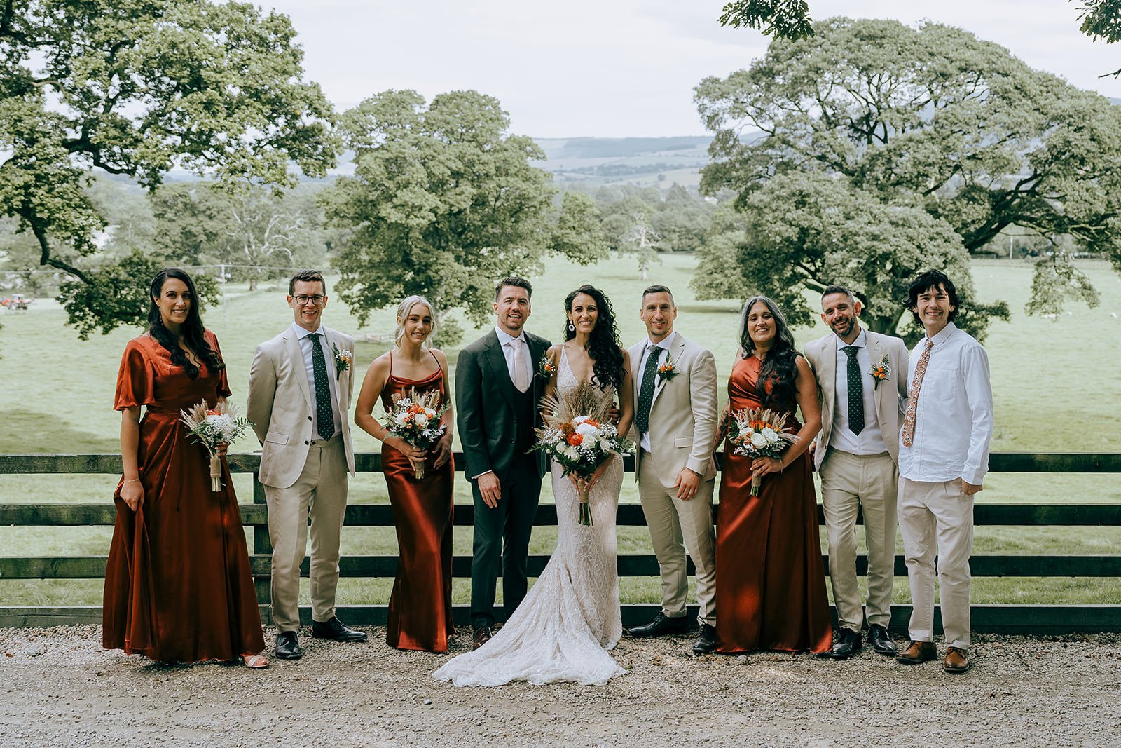 bridal party group photograph at ballybeg house