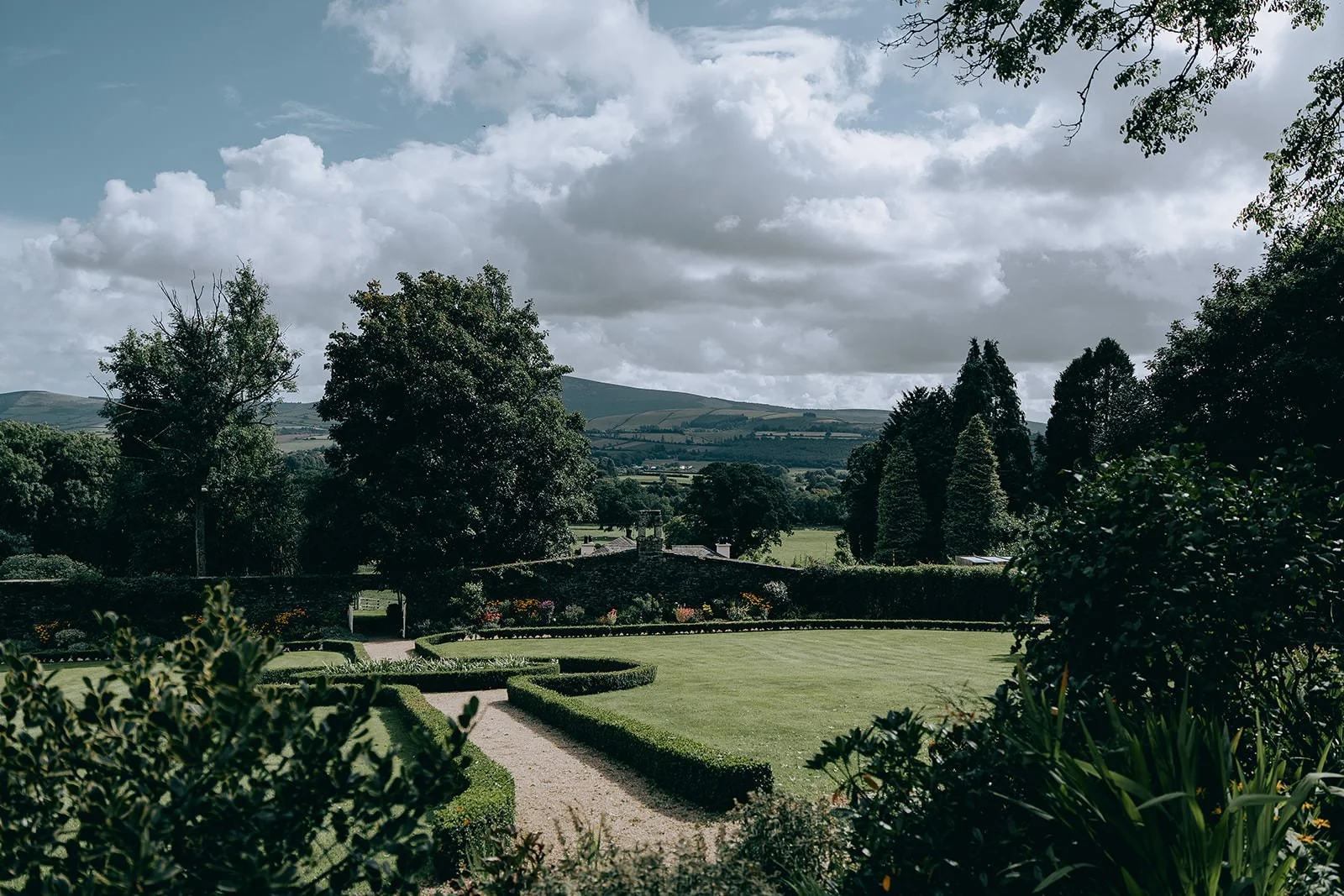 panoramic views from the walled garden in ballybeg house