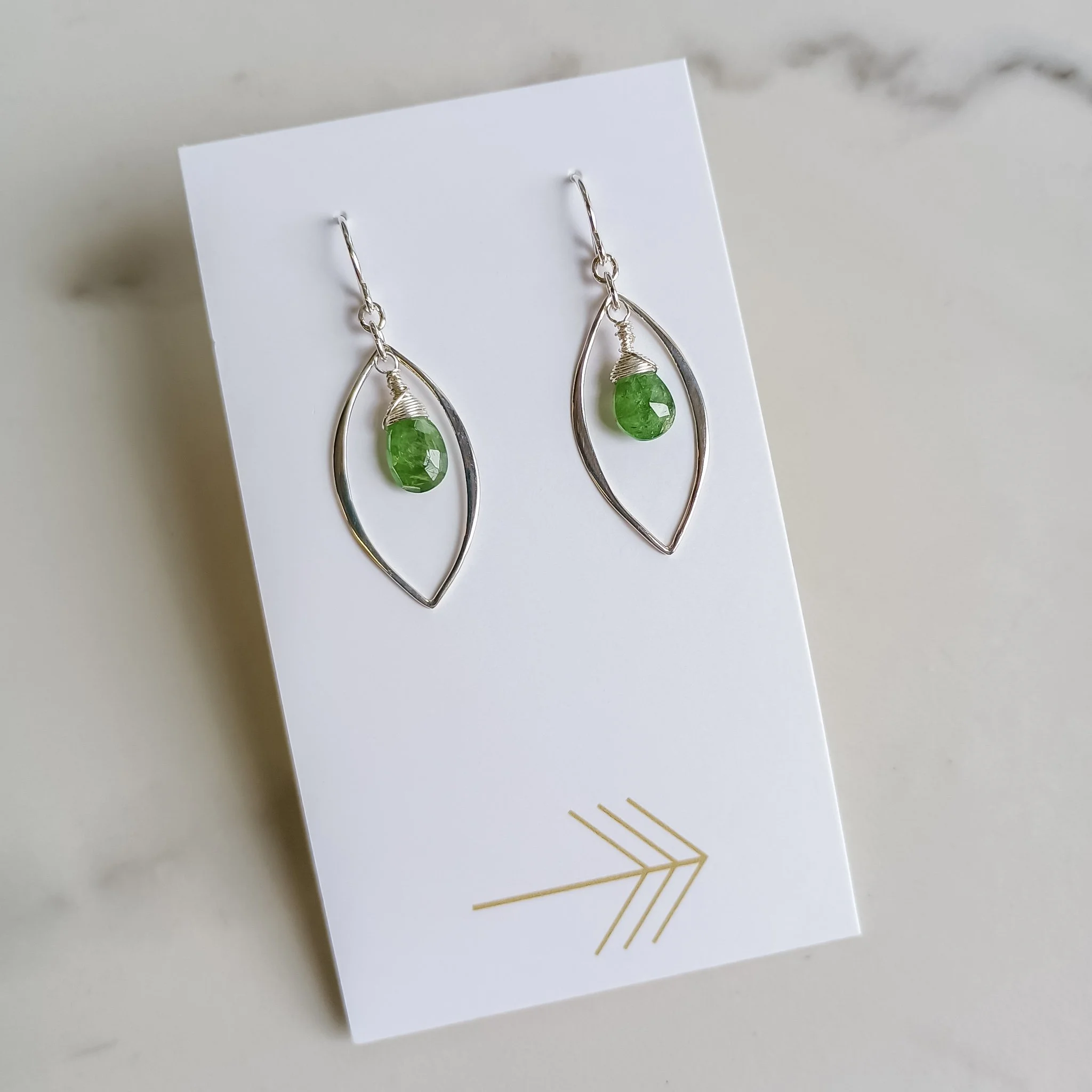 Sterling Silver Marquis Modern Minimalist Earrings Tsavorite.jpg