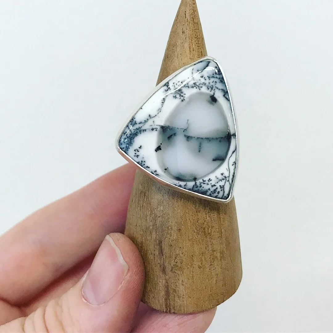 Dendritic Agate Statement Ring