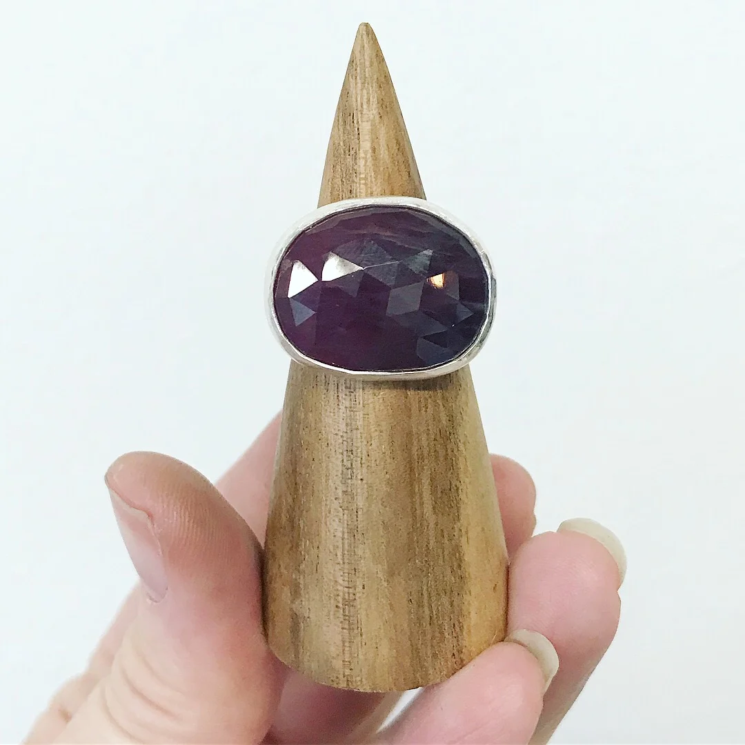 Rose-cut Sapphire Ring