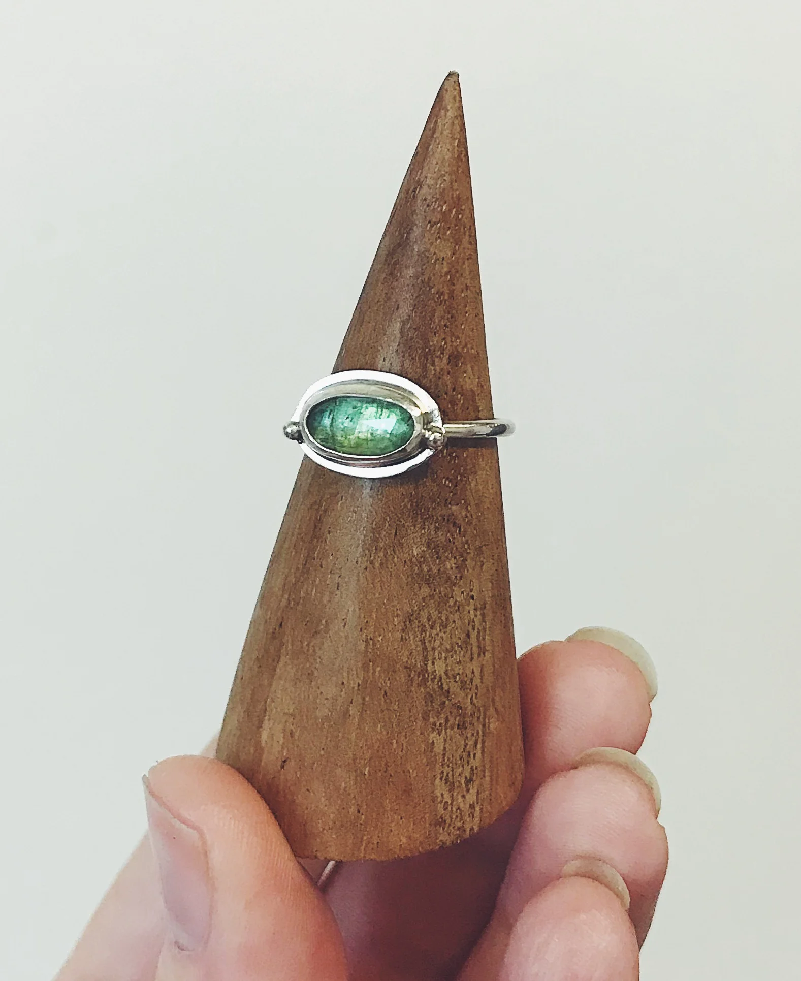 Green Tourmaline Rose Cut Ring
