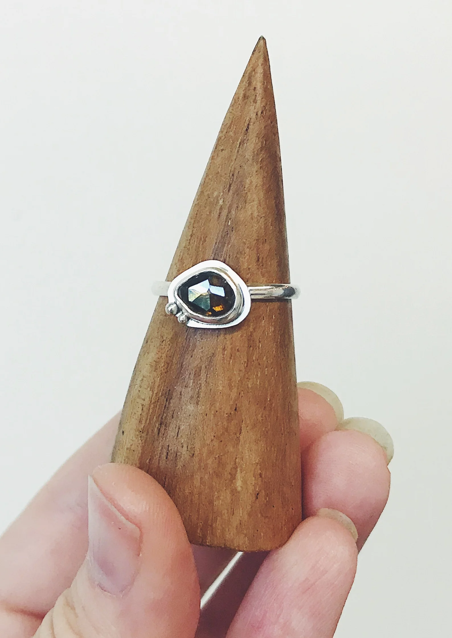 Mocha Tourmaline Rose Cut Ring