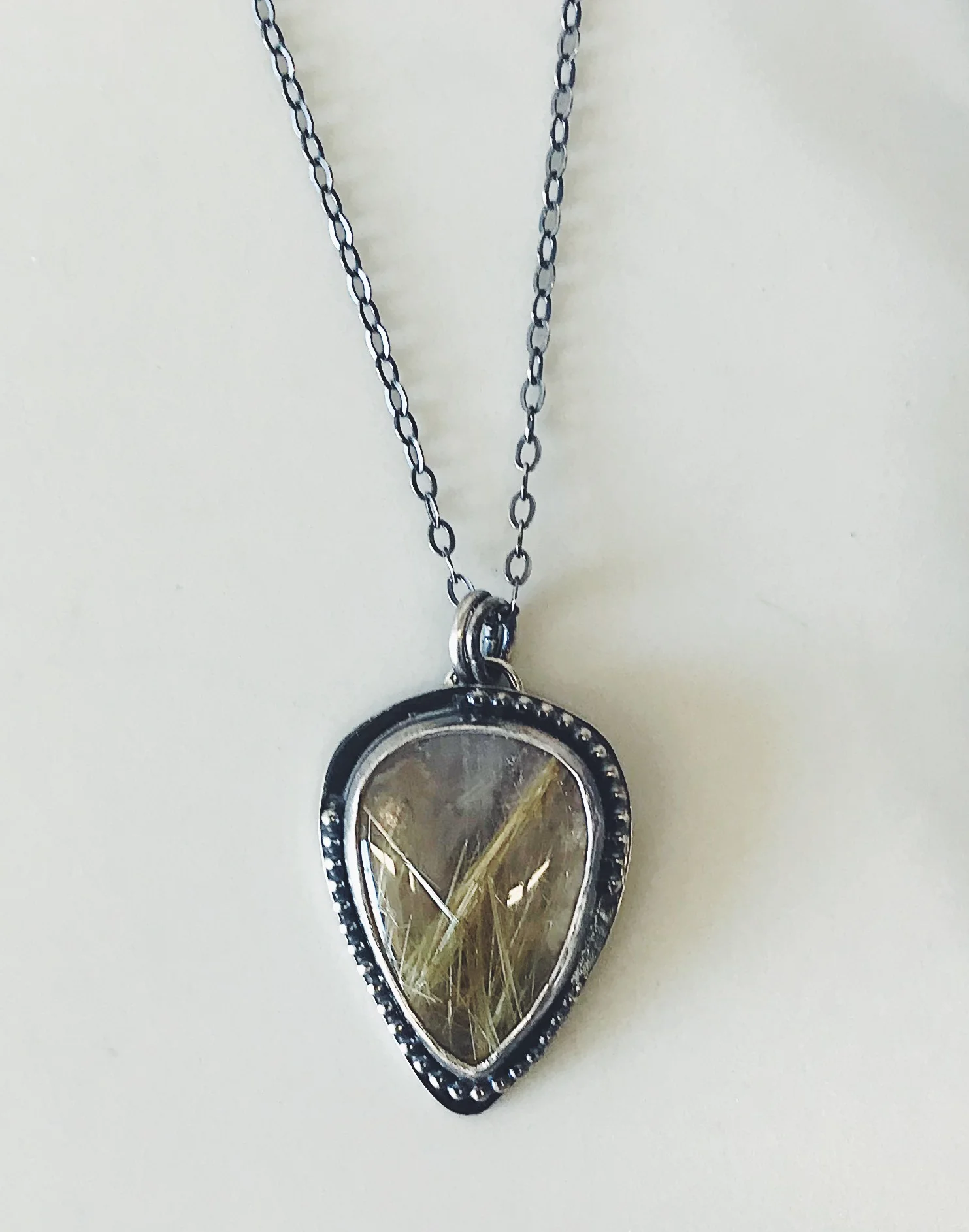 Rutilated Quartz Beaded Necklace