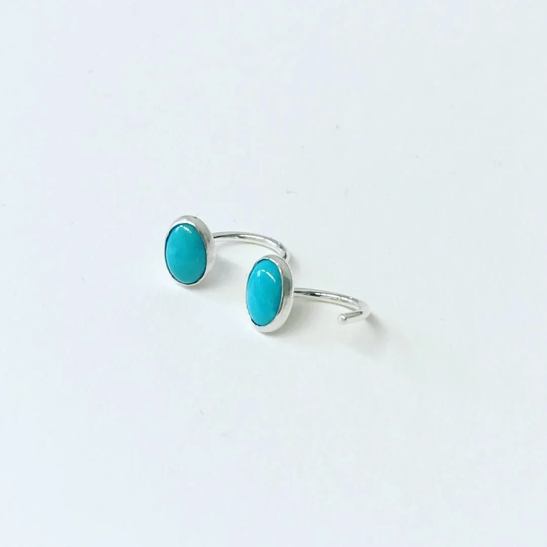 Turquoise Hug Studs, small