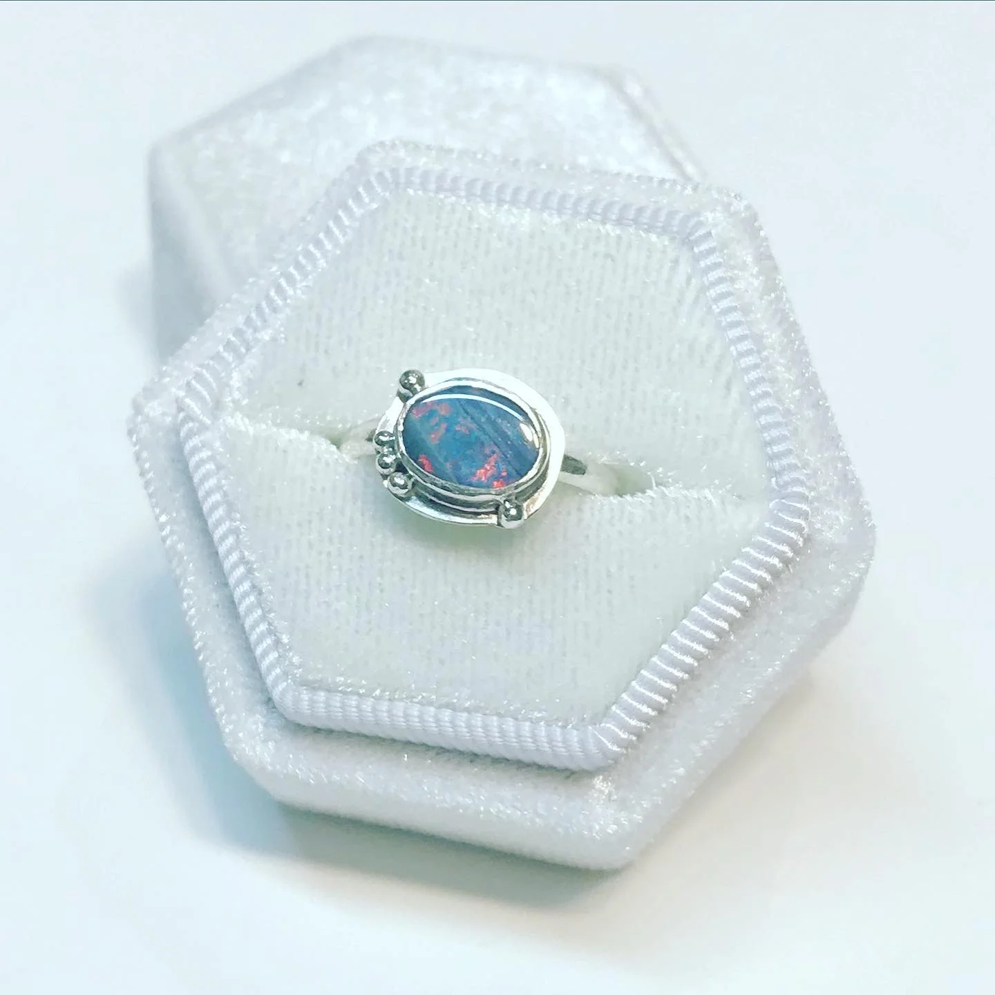 Saturn's Rings Opal Ring, Size 6.25